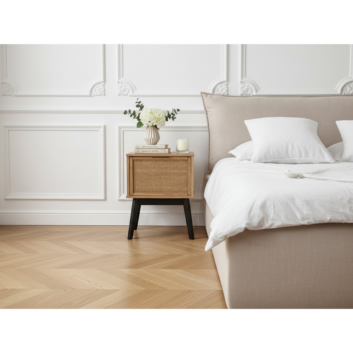 Lot de 2 tables de chevet Bois massif, ALBI bois, BOBOCHIC