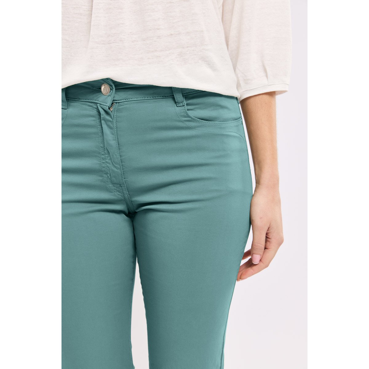 Pantalon coupe droite en coton silver pine, ARMOR-LUX