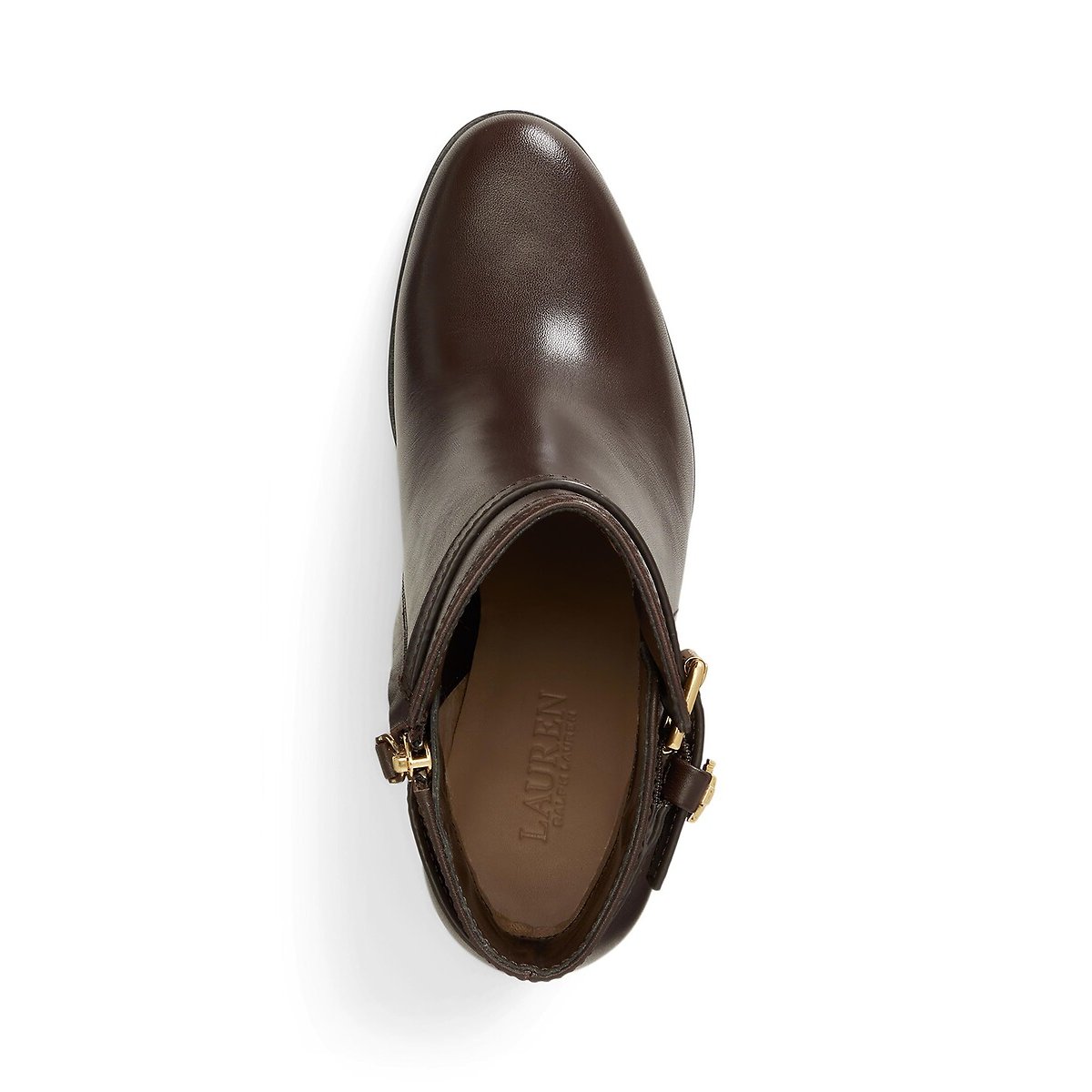 Brooke Heeled Leather Ankle Boots dark brown, LAUREN RALPH LAUREN
