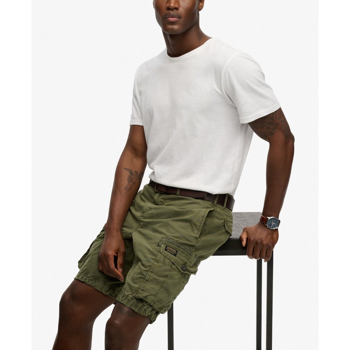 Short Léger Parachute vert ciboulette, SUPERDRY