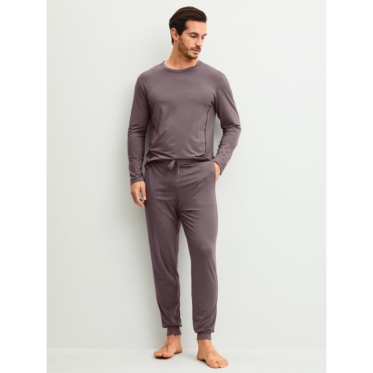 T-shirt à manches longues manches longues Modal DEEPSLEEPWEAR BALANCING sparrow brown, CALIDA