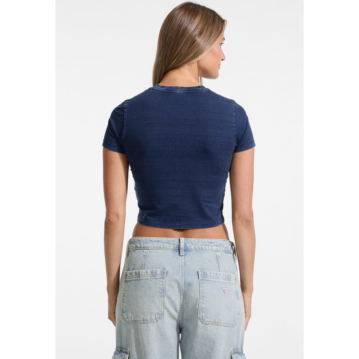 T-Shirt Logo Brodé bleu, GUESS JEANS