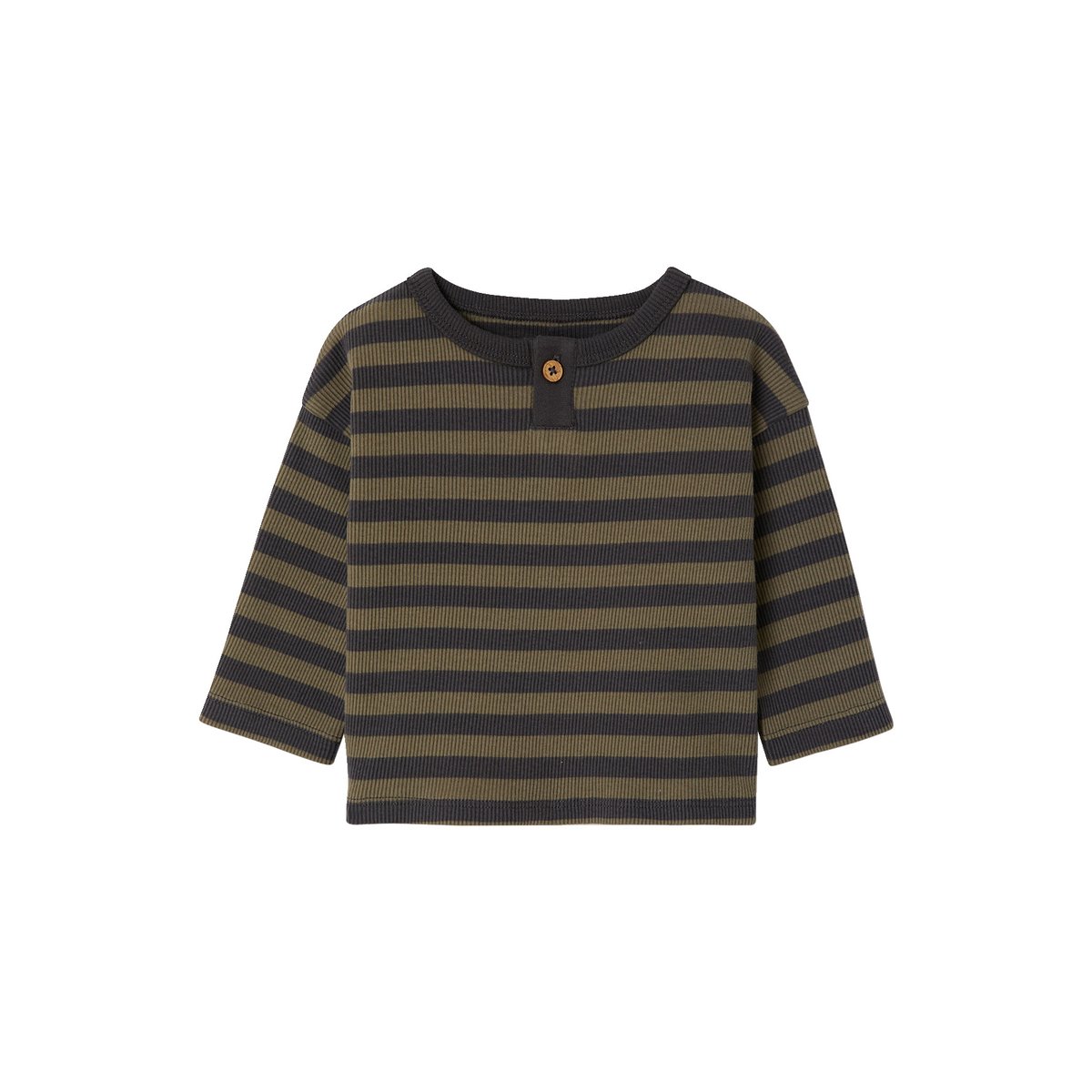 T-shirt manches longues kaki, VERTBAUDET