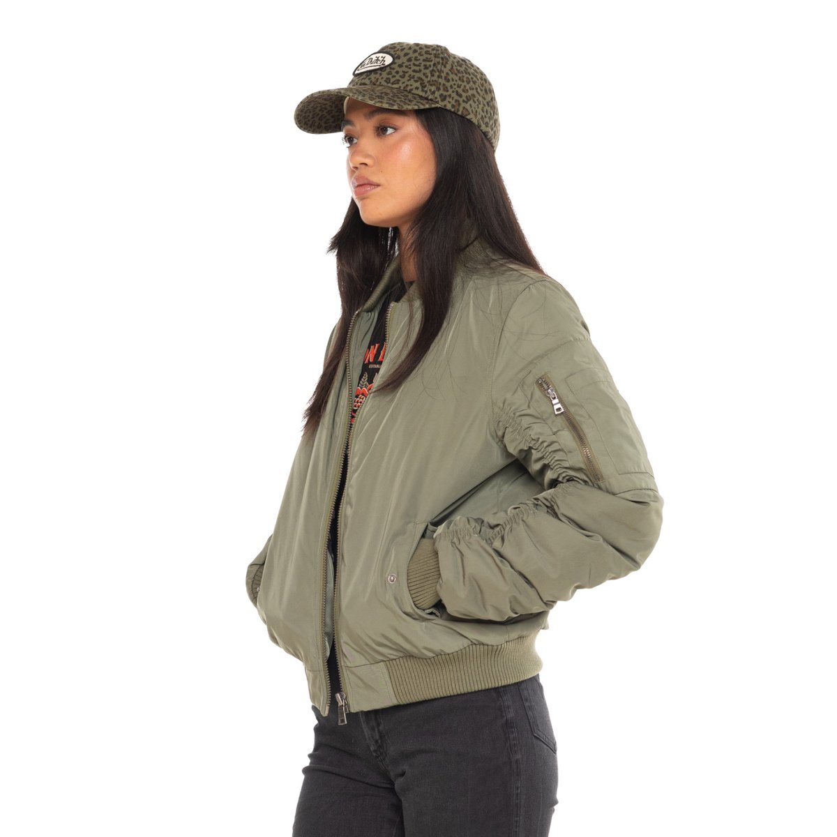 Veste bombers PIMP vert/blanc/noir, VON DUTCH