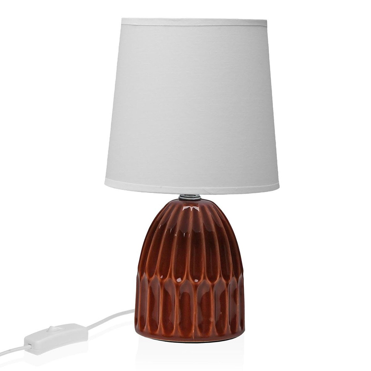 Lampe à poser en céramique terracotta 16x16x29cm marron, VERSA