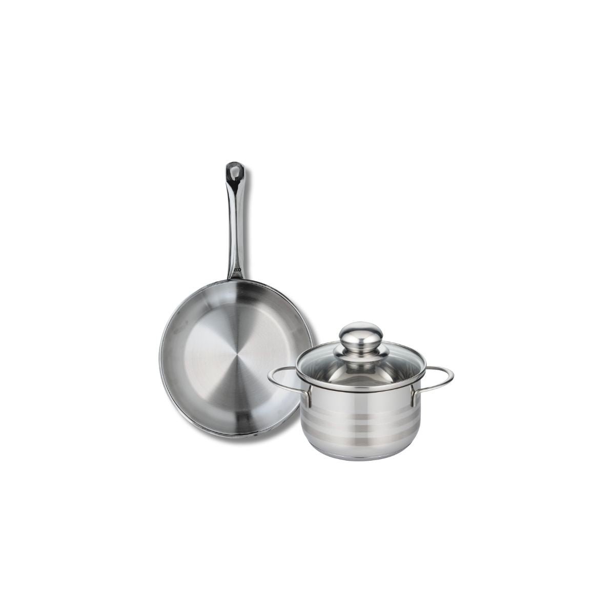 Batterie de cuisine 1 poêle 24cm + 1 faitout 16cm PROFI BRILLANT gris, ELO