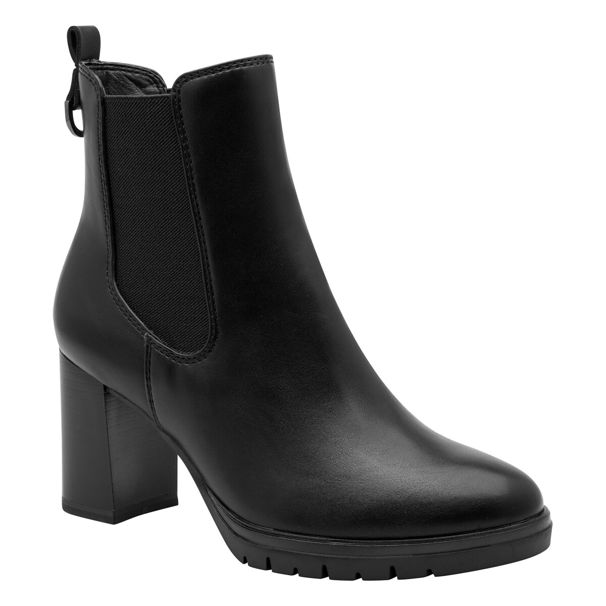 Botines de tacón negro liso, TAMARIS