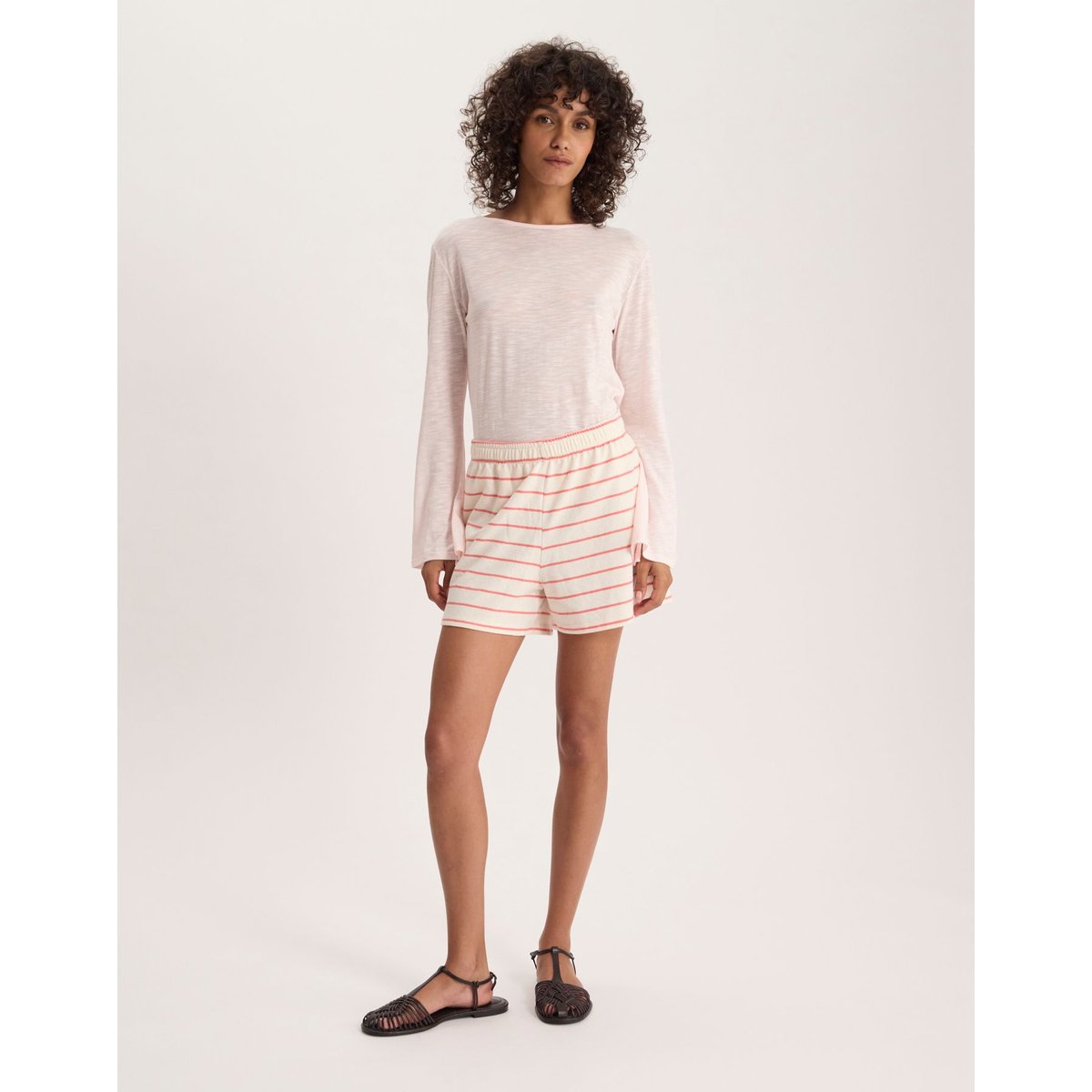 Short Lucas rayé rose, INES DE LA FRESSANGE PARIS