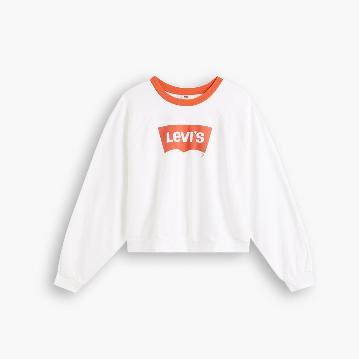 Felpa crop, logo davanti bianco/rosso, LEVI’S PLUS