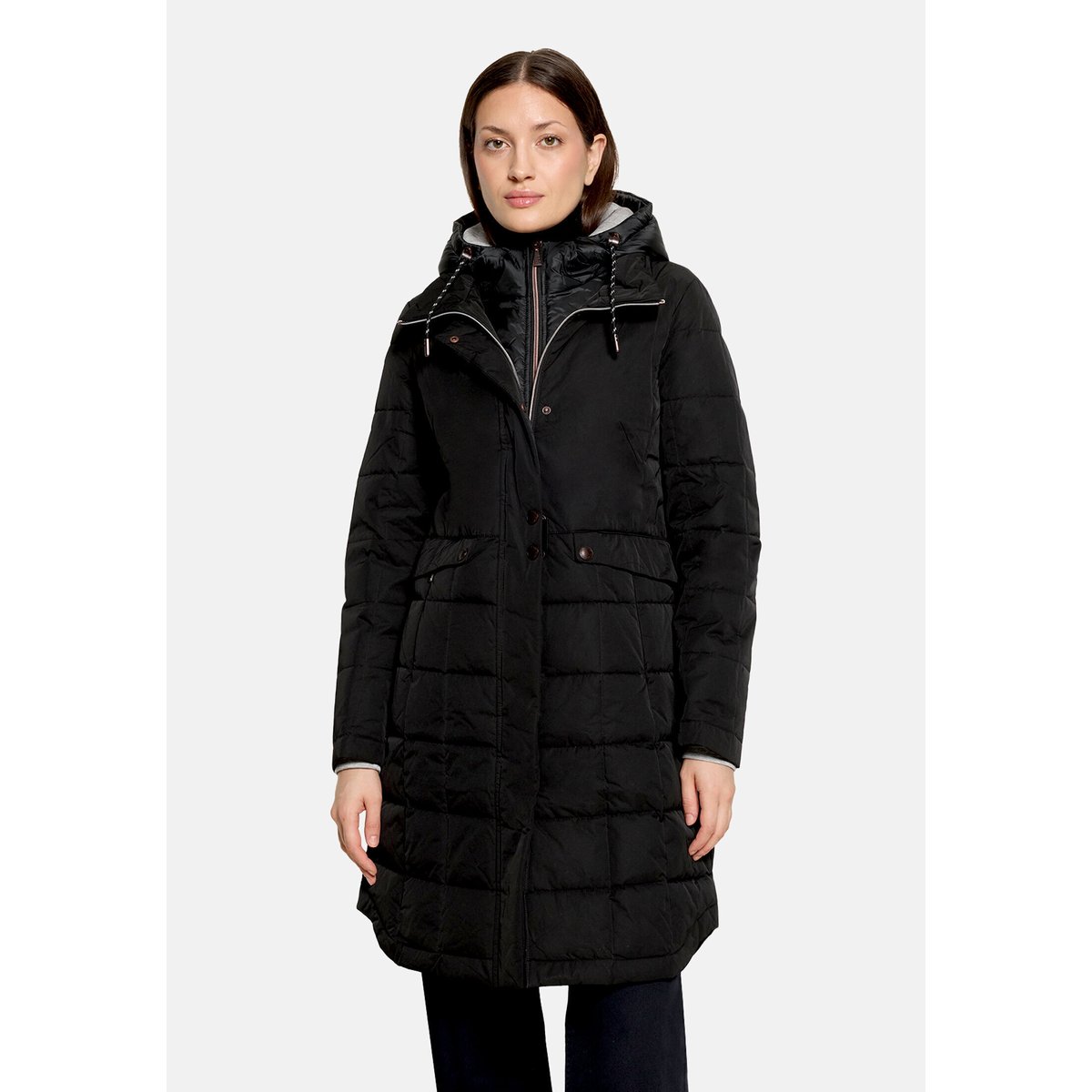 Manteau d'hiver avec partie veste sans manches amovible noir, GIL BRET