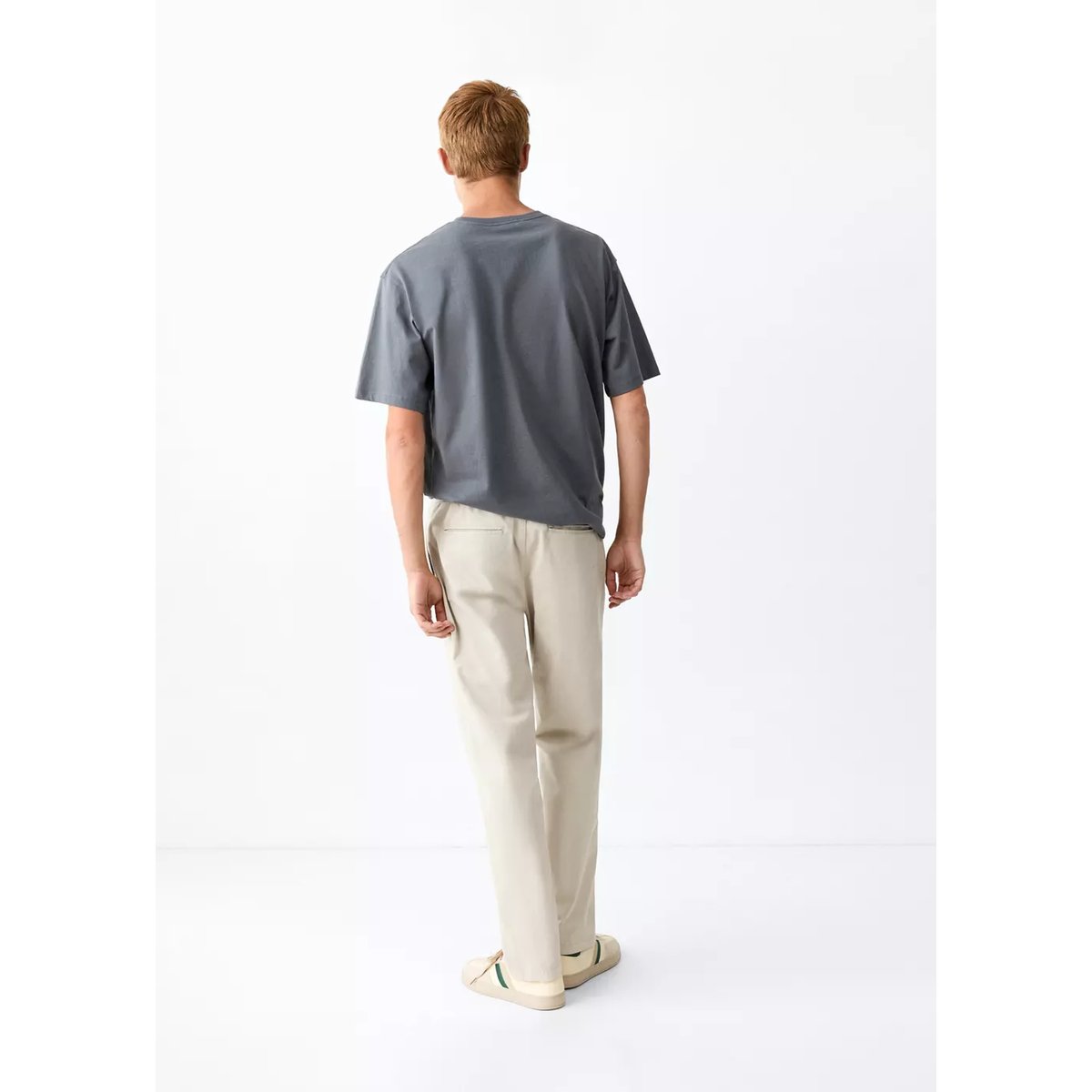 Pantalon droit cordon gris glacé, MANGO TEEN