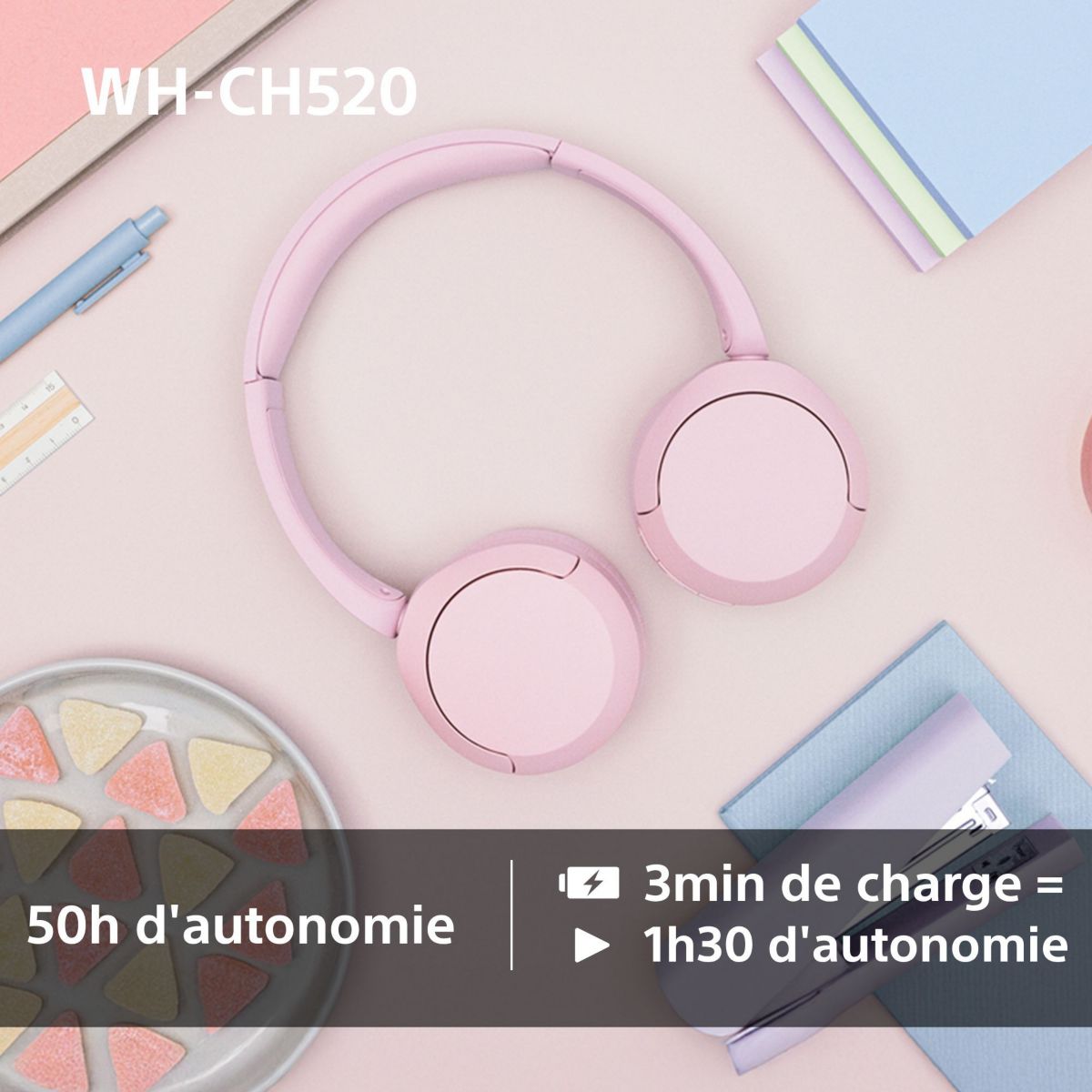 Casque WH-CH520 Noir noir, SONY