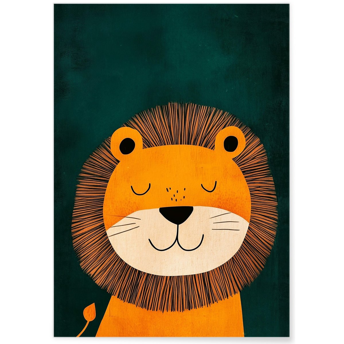 Affiche Lion apaisé blanc, L'AFFICHERIE