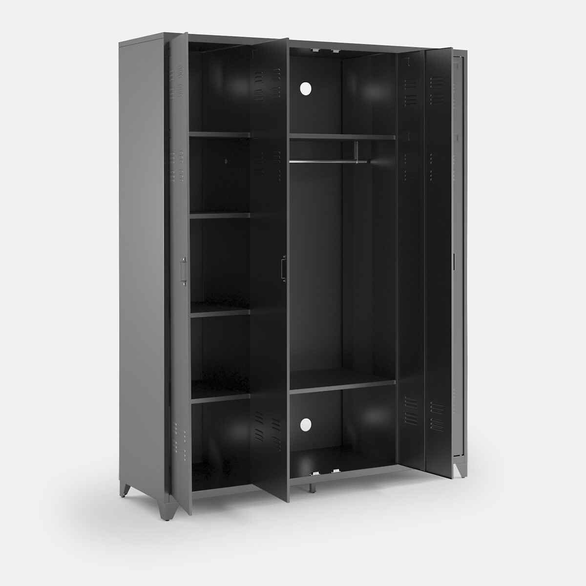 Metalen kast, 4 deuren, Hiba grijs, LA REDOUTE INTERIEURS