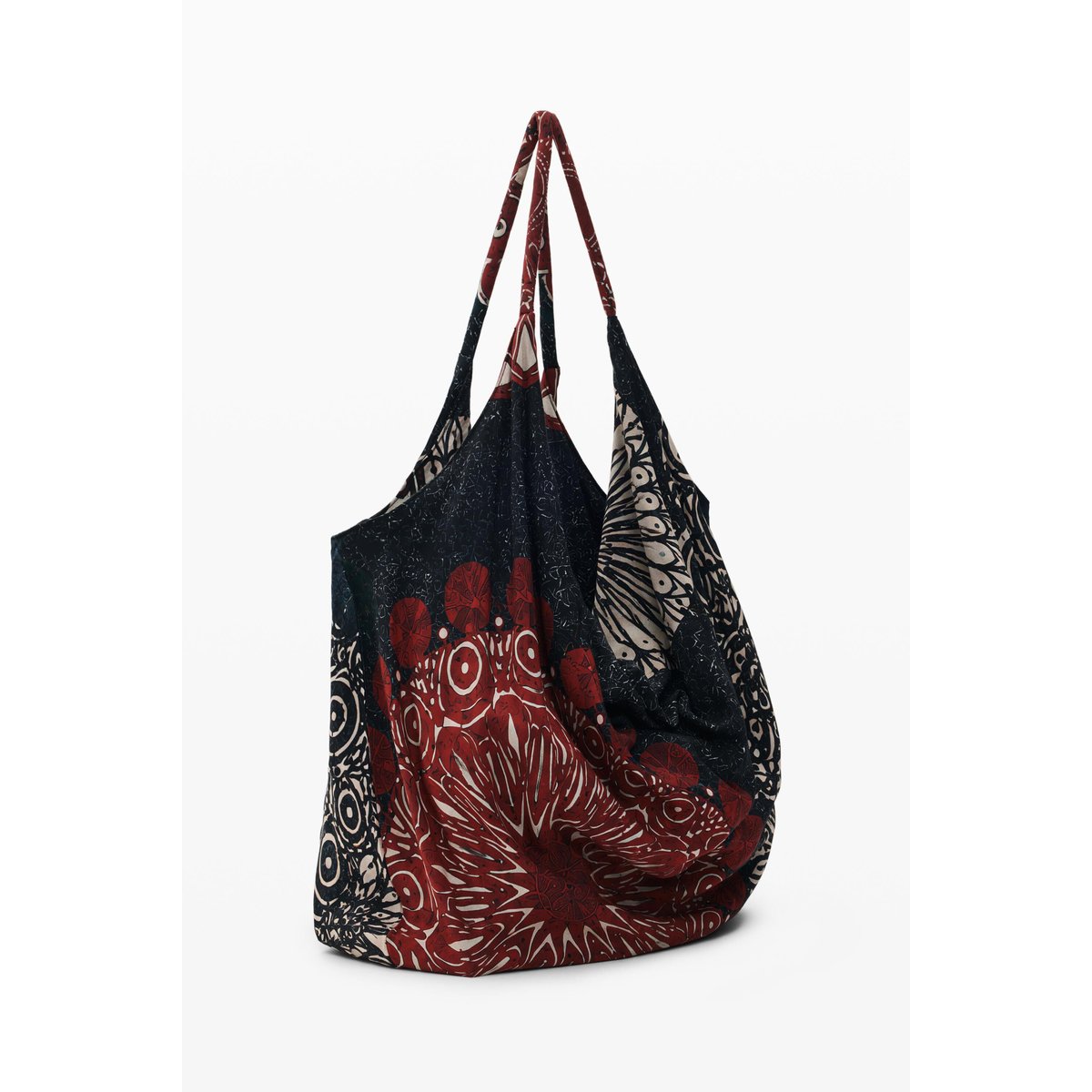 grand sac imprimé vintage noir, DESIGUAL
