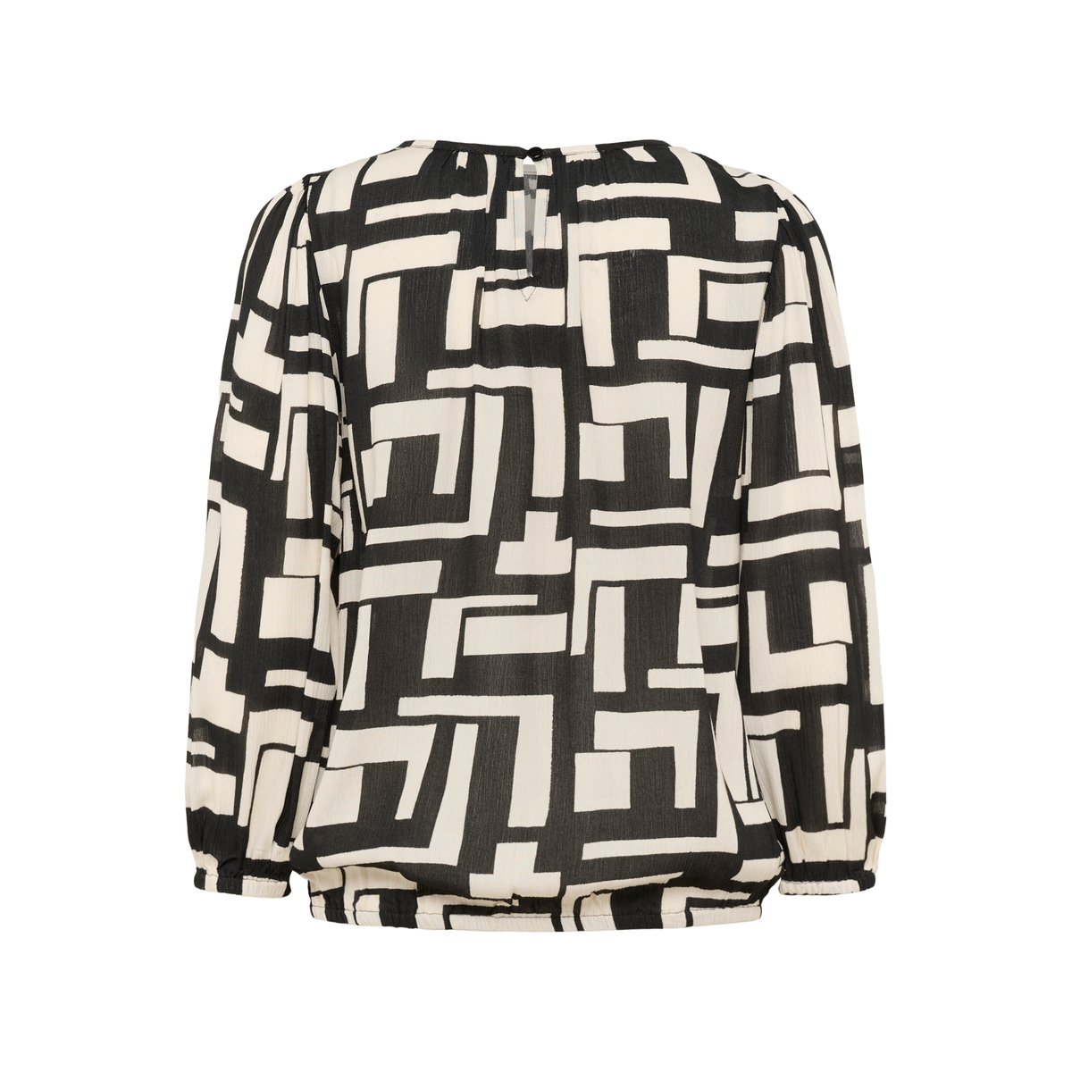 Blouse à manches longues noir/blanc graphique, KAFFE