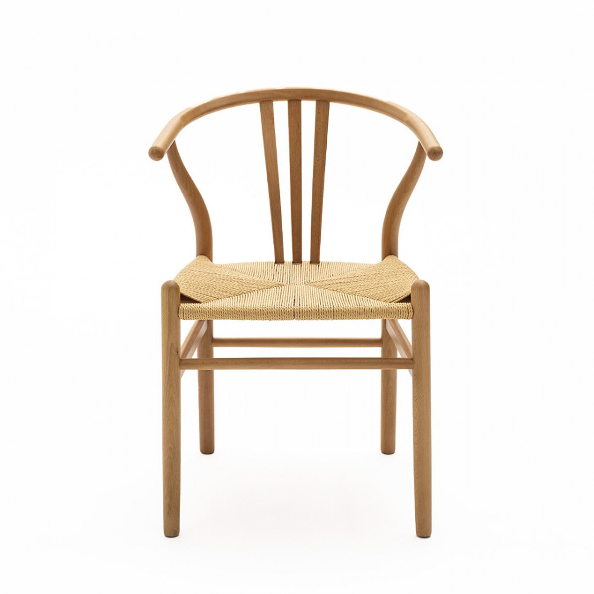 Lot de 2 chaises en corde tressée et bois- LIO bois clair, DRAWER