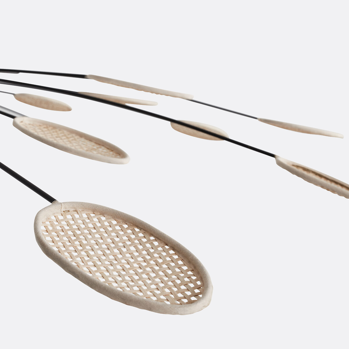 Lámpara de techo de acero y caña Ø138 cm, Léonie natural/negro, LA REDOUTE INTERIEURS