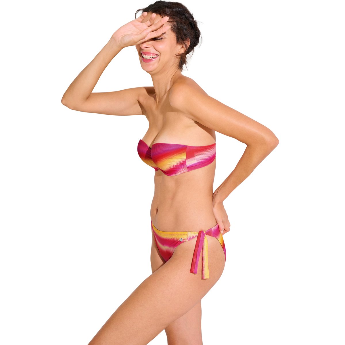 Haut maillot de bain bandeau balconnet préformé OSAKA rose, LISCA