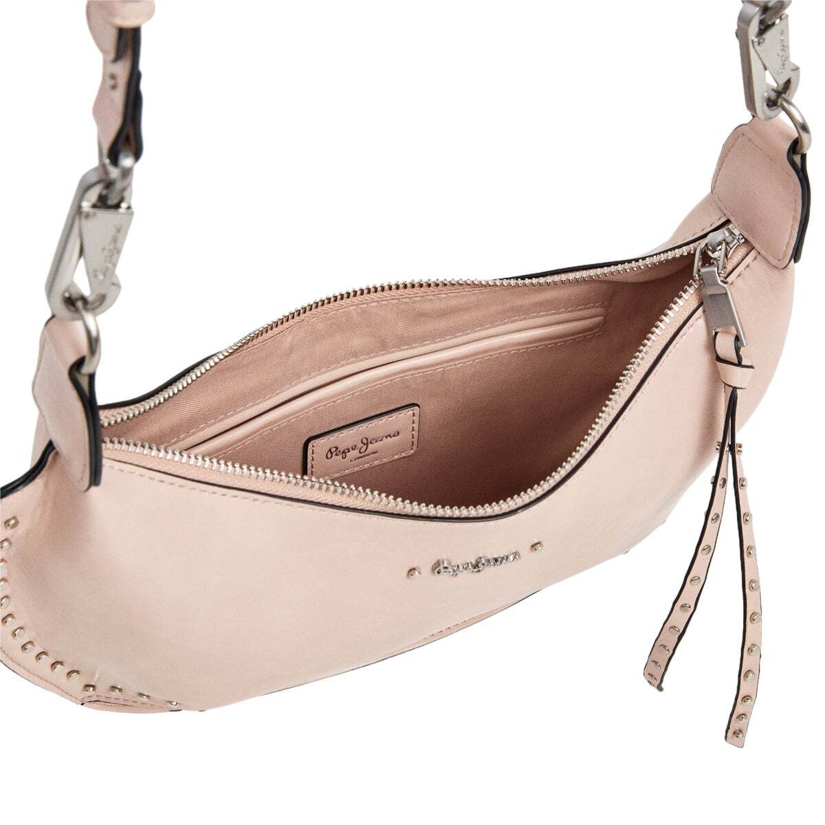 Sac Demi-Lune Effet Cuir rose lavé, PEPE JEANS