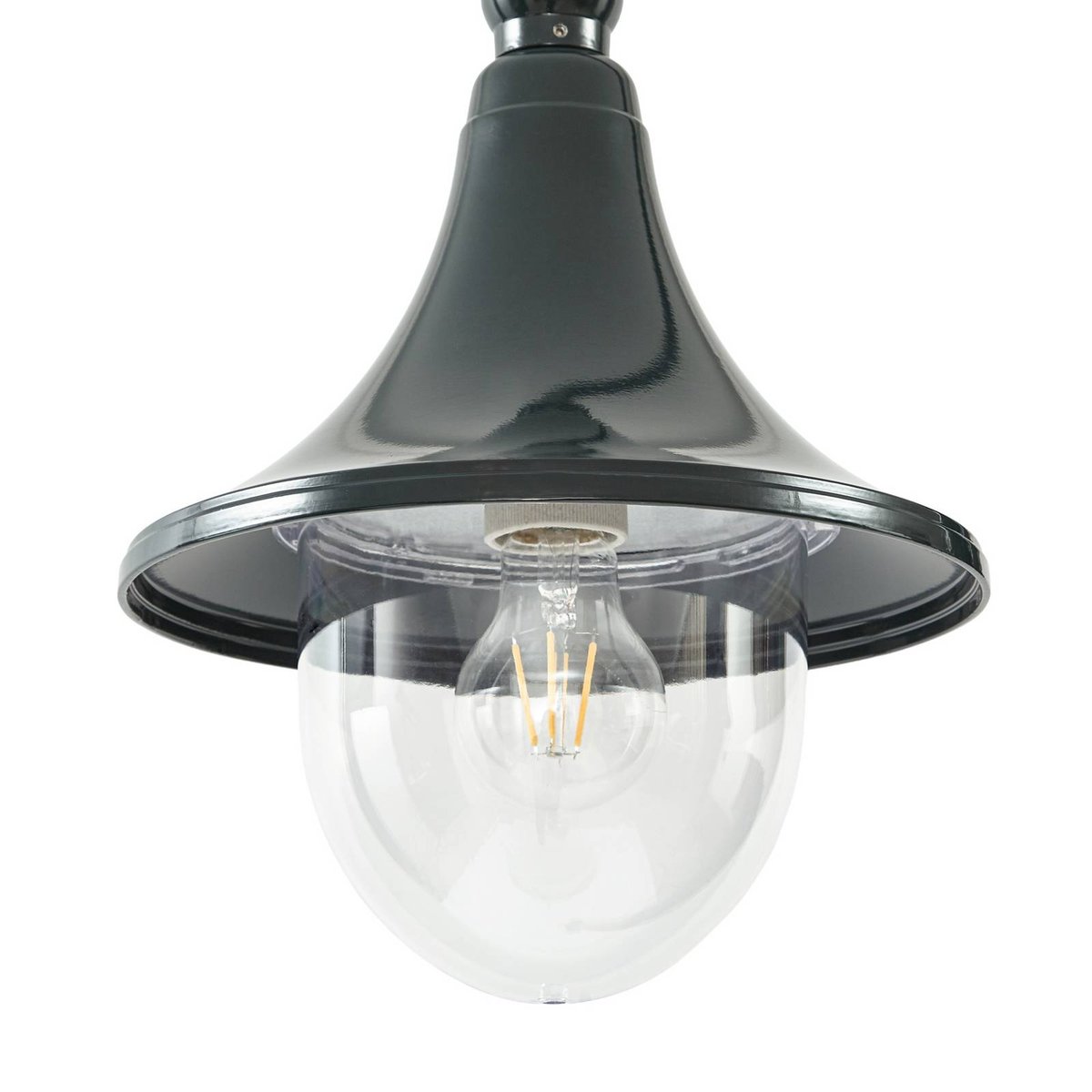 Lampadaire extérieur en aluminium antique vert, transparent, LINDBY