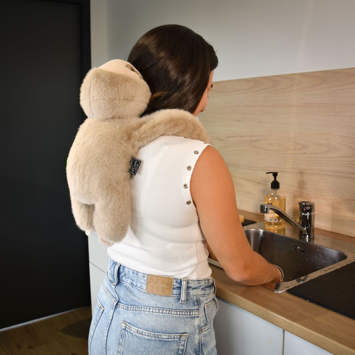 Peluche PODCOLL beige, HISTOIRE D'OURS