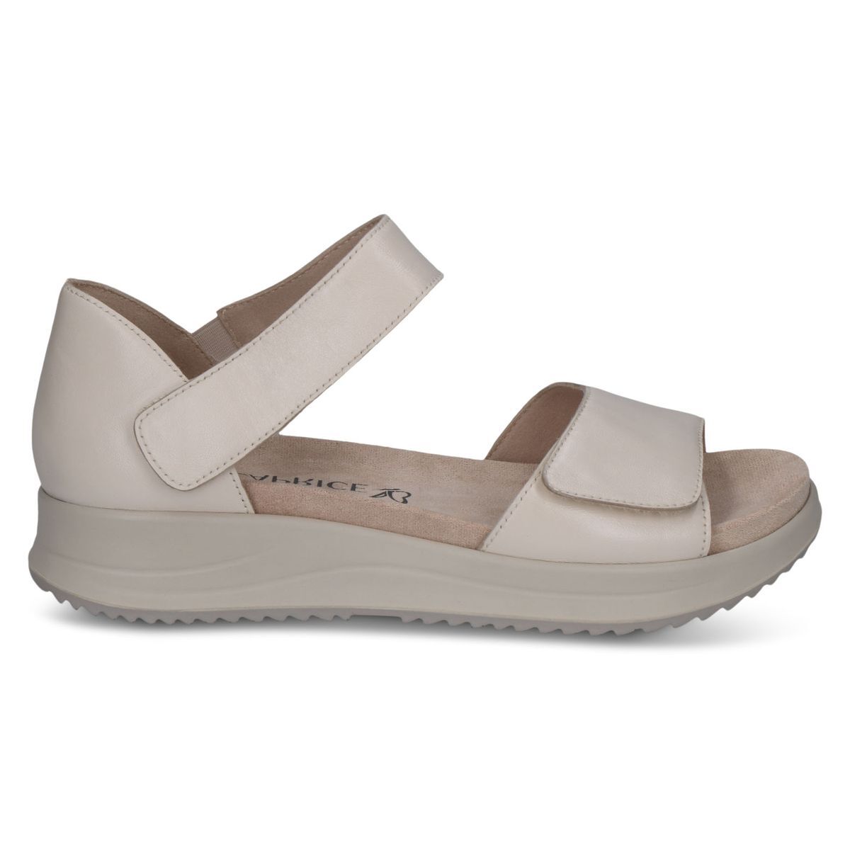 Sandale en cuir blanc pistache, CAPRICE