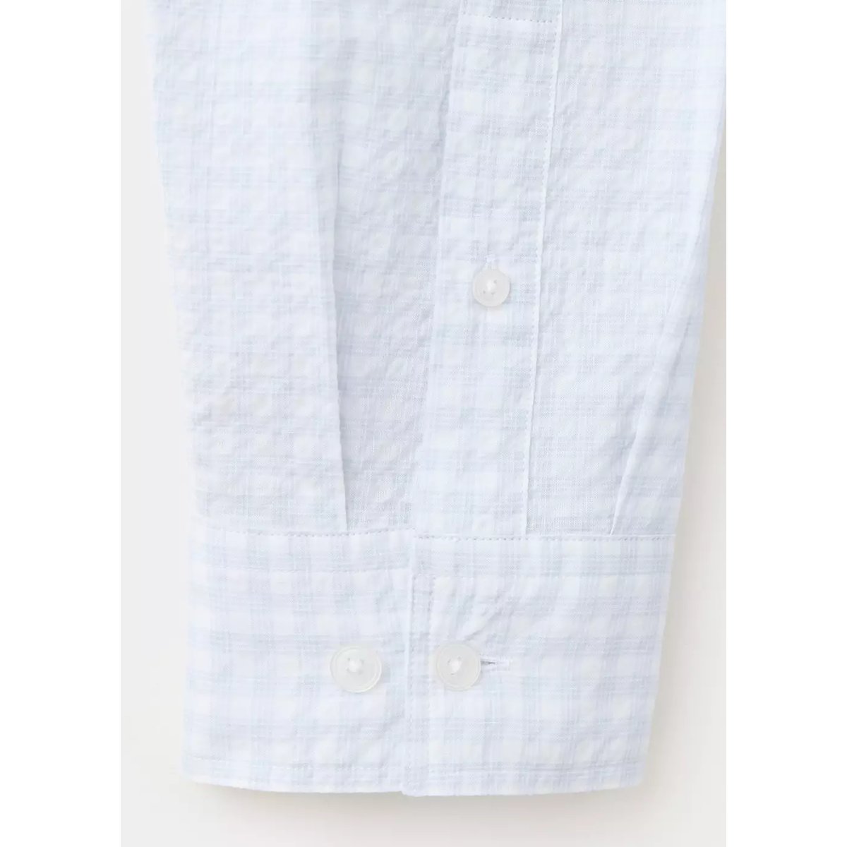 Chemise slim fit en coton seersucker à carreaux bleu ciel, MANGO MAN