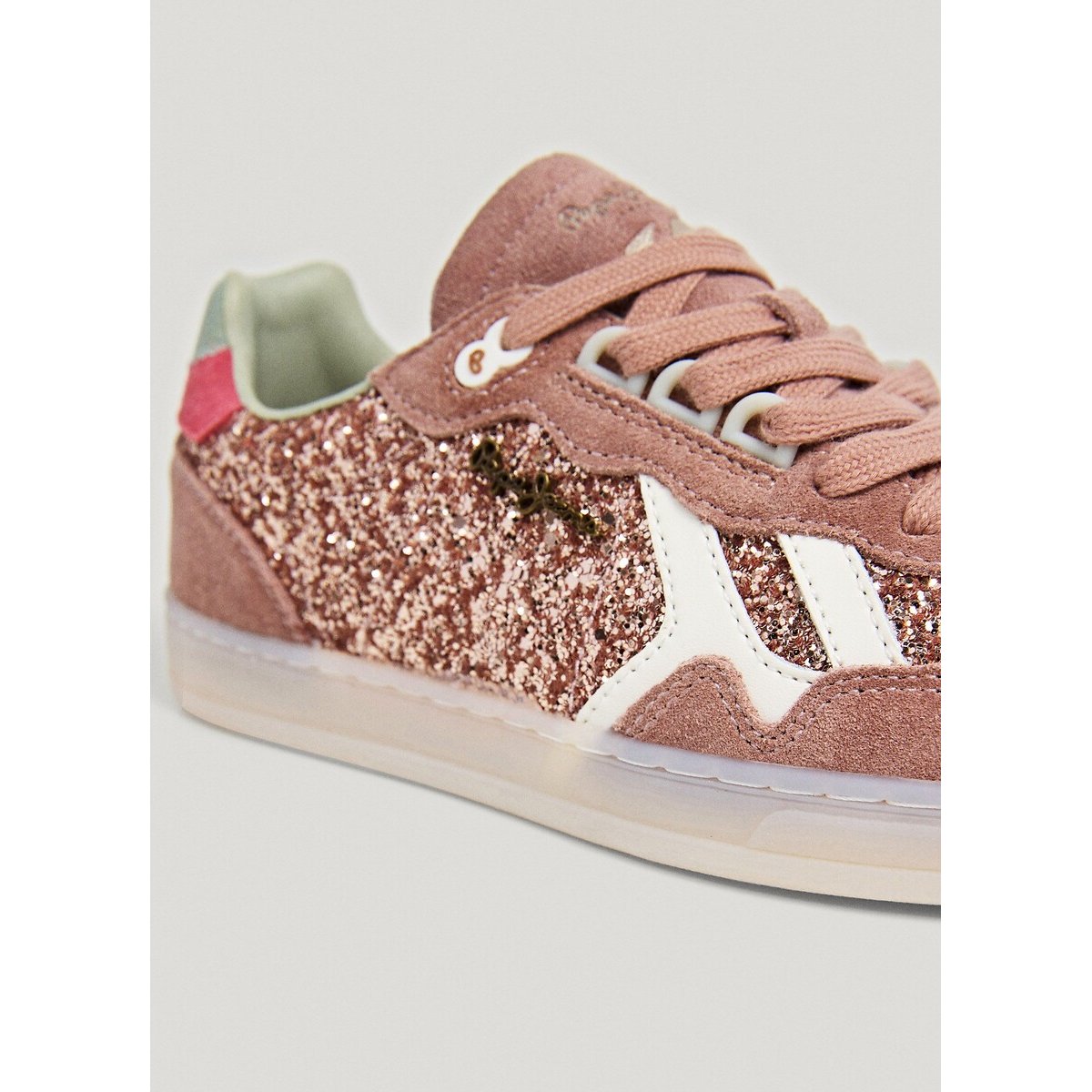 Baskets Ball Glitter rose paillette, PEPE JEANS