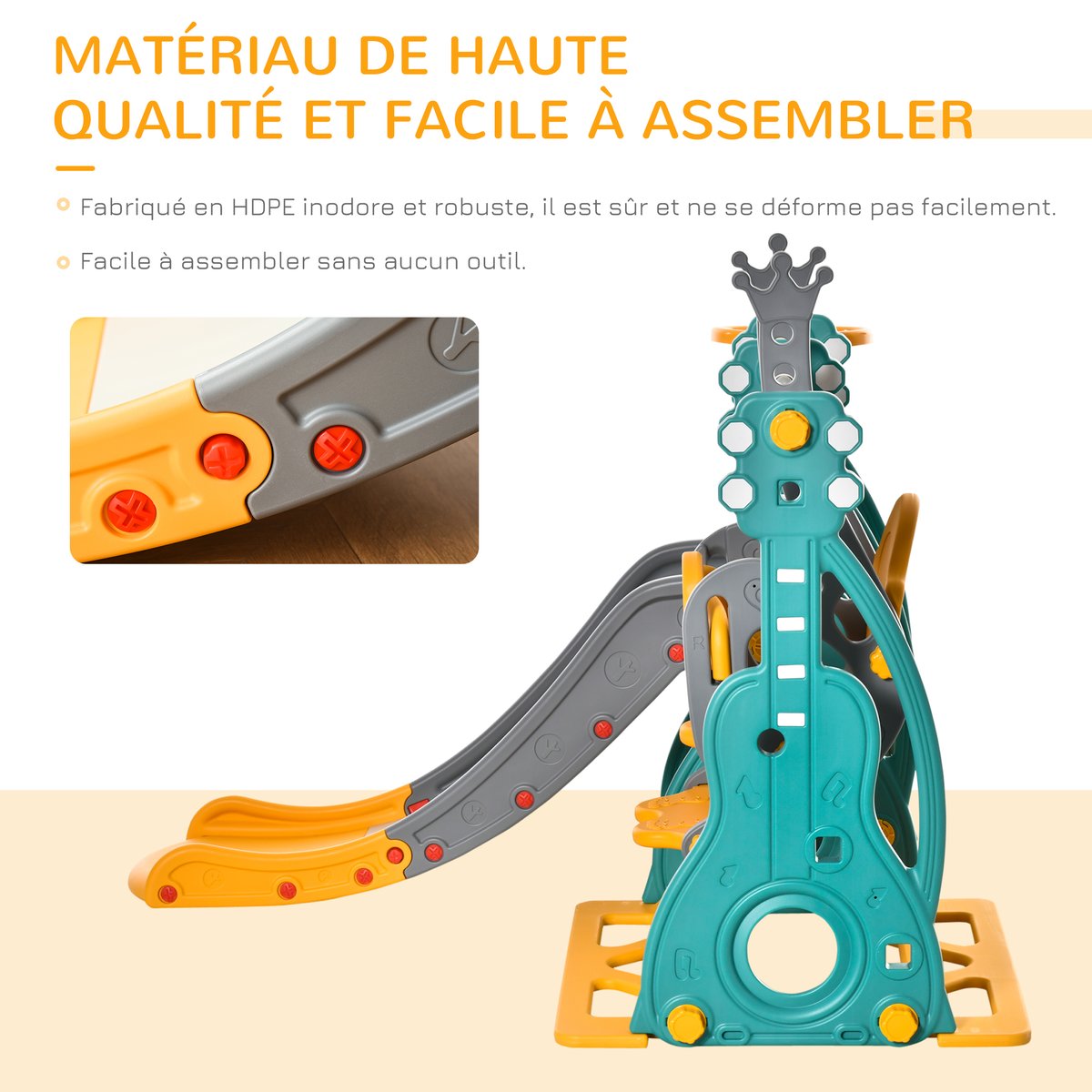 Combinaison balançoire-toboggan pour enfants bleu, HOMCOM