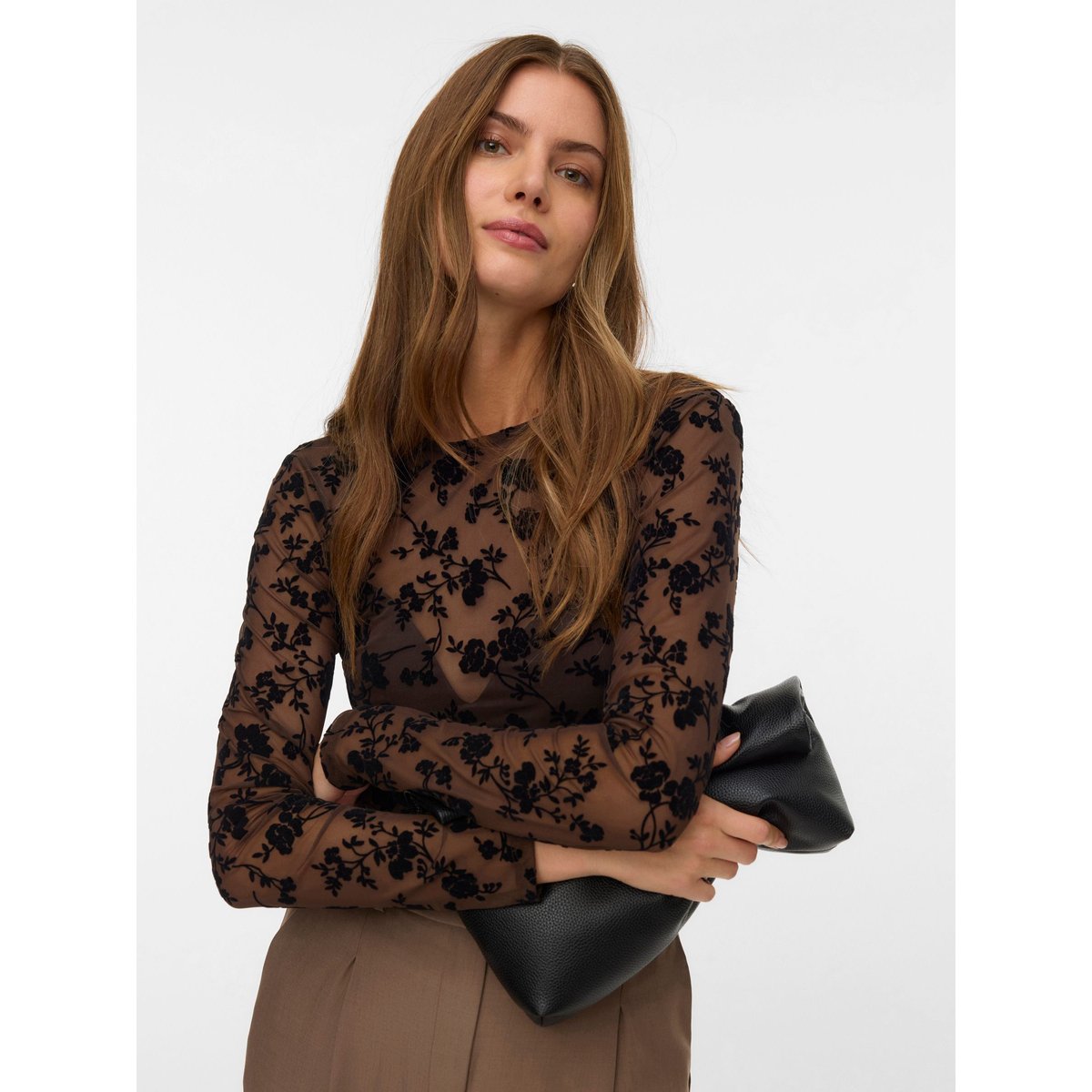 Blouse chocolate brown, VERO MODA