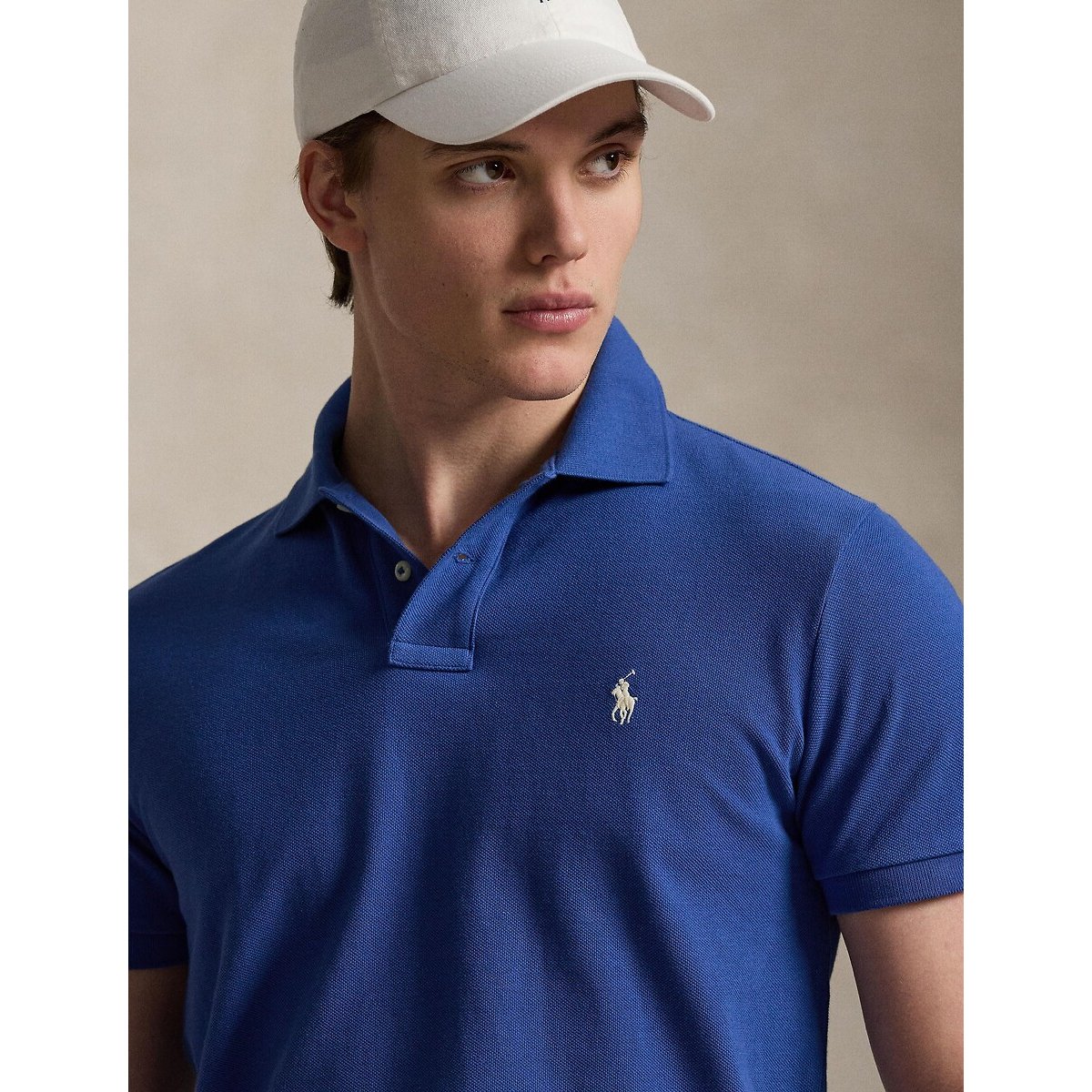 Polo iconica in piqué di cotone blu azzurro, POLO RALPH LAUREN