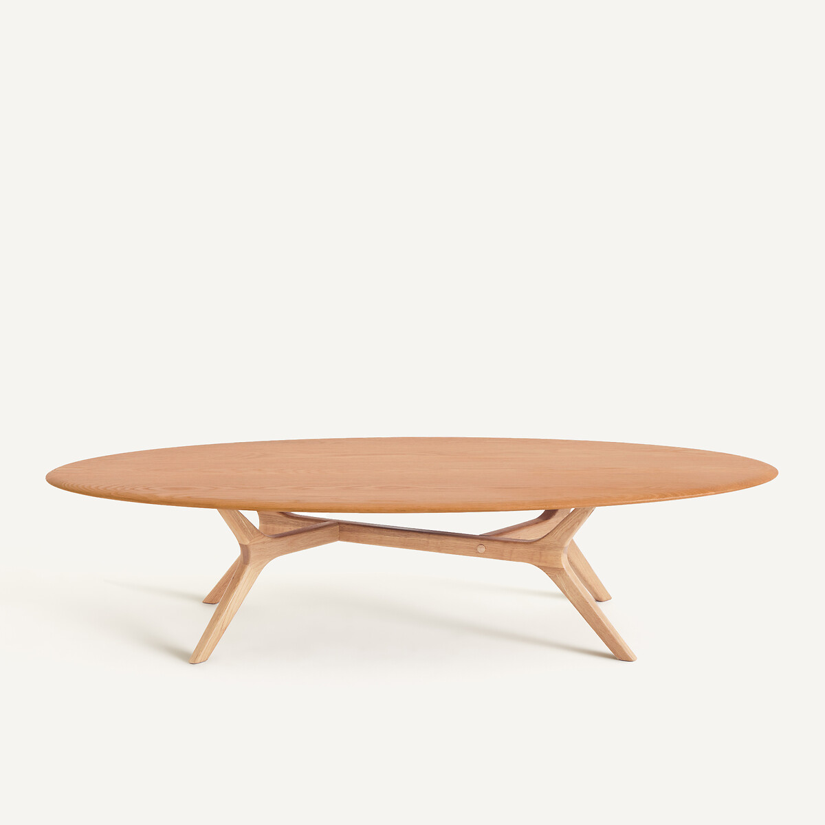 Table basse ellipse en chêne massif, MARICIELO chêne naturel, AM.PM
