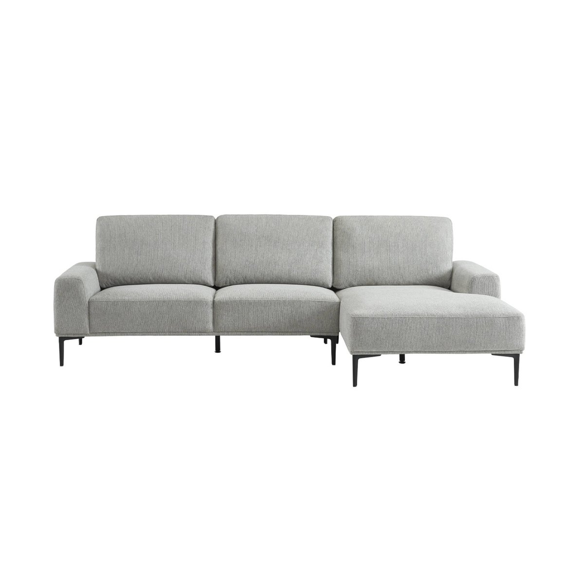 Canapé d'angle droit 3 places tissu ATLANTA gris foncé, SWEEEK