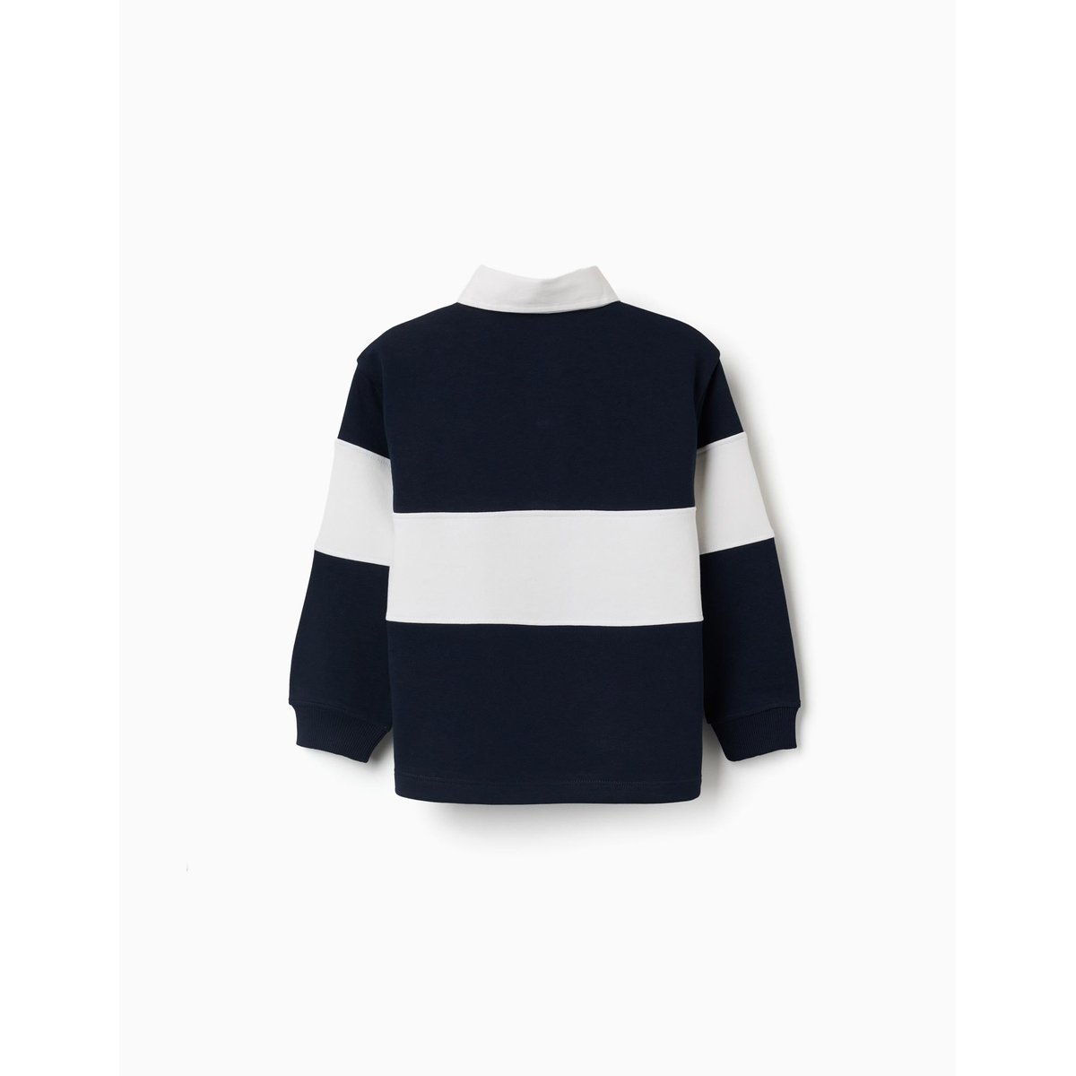 Sweat avec col polo et bloc de couleurs bleu foncé, ZIPPY