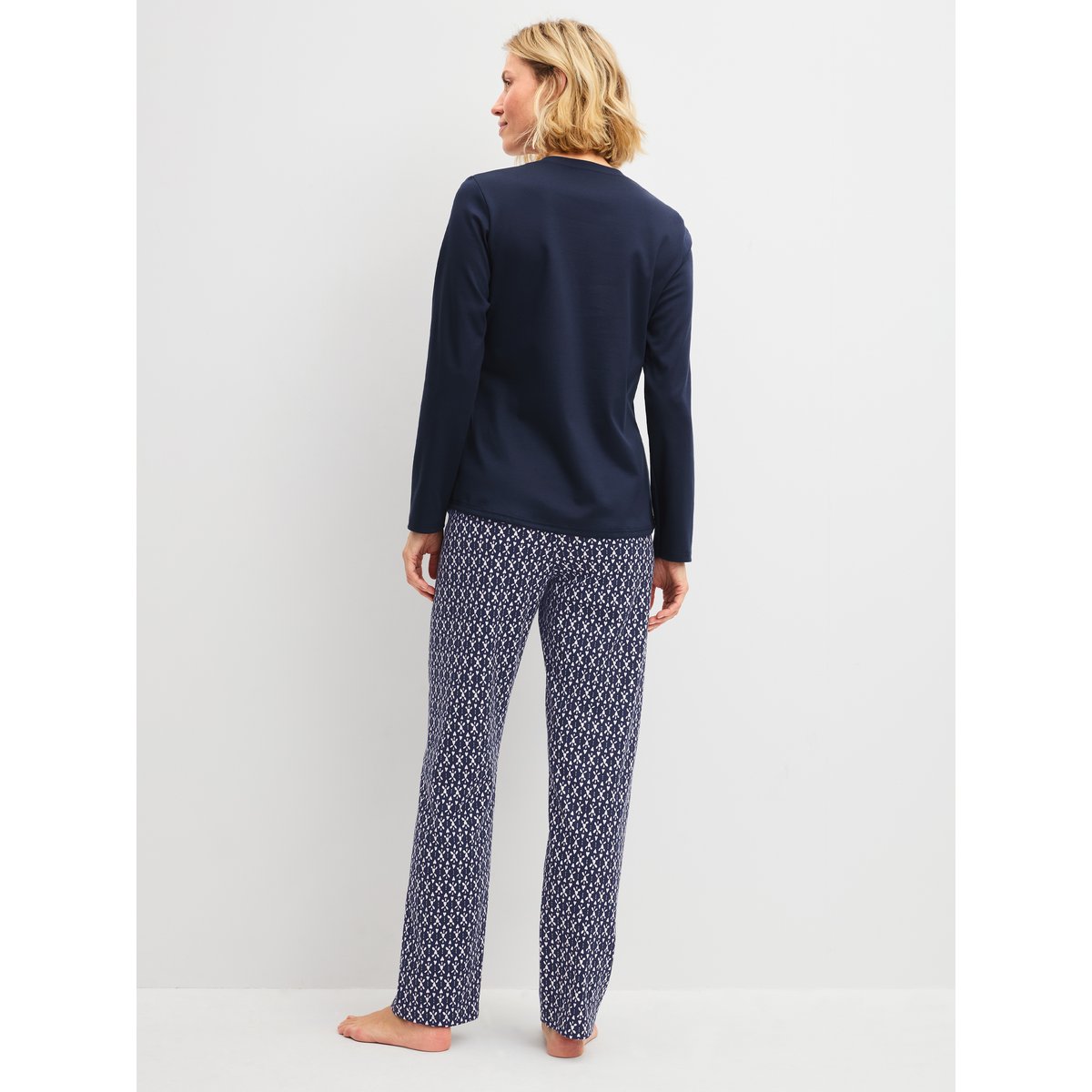 manches longues Coton MIDNIGHT HEARTS bleu paon, CALIDA