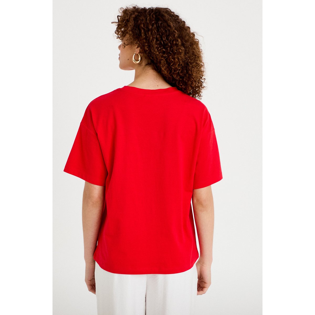 T-shirt oversize manches courtes rouge, CACHE CACHE