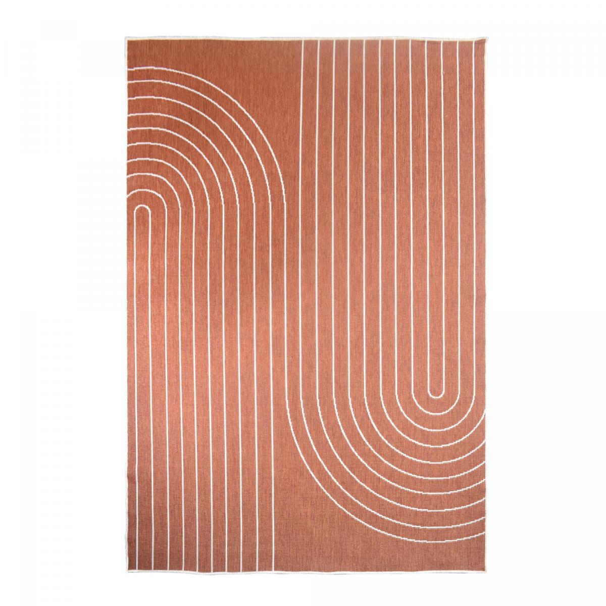 Tapis extérieur, kilim reversible AN REVERSIBLE terracota, écru, UN AMOUR DE TAPIS