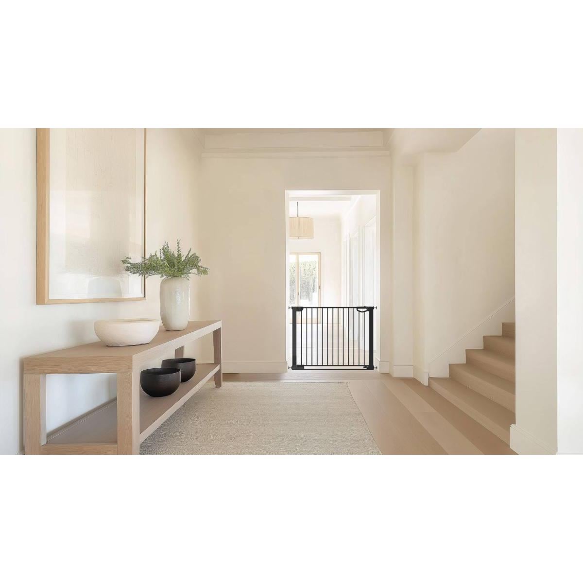 Barrière sécurité Easylock Flatstep 104 cm - 111 cm - Noir couleur unique, GEUTHER