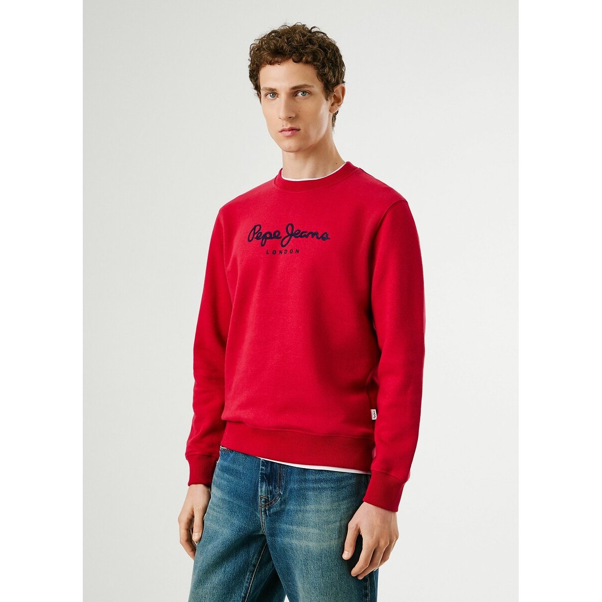 Sweat col rond Macbeth rouge, PEPE JEANS