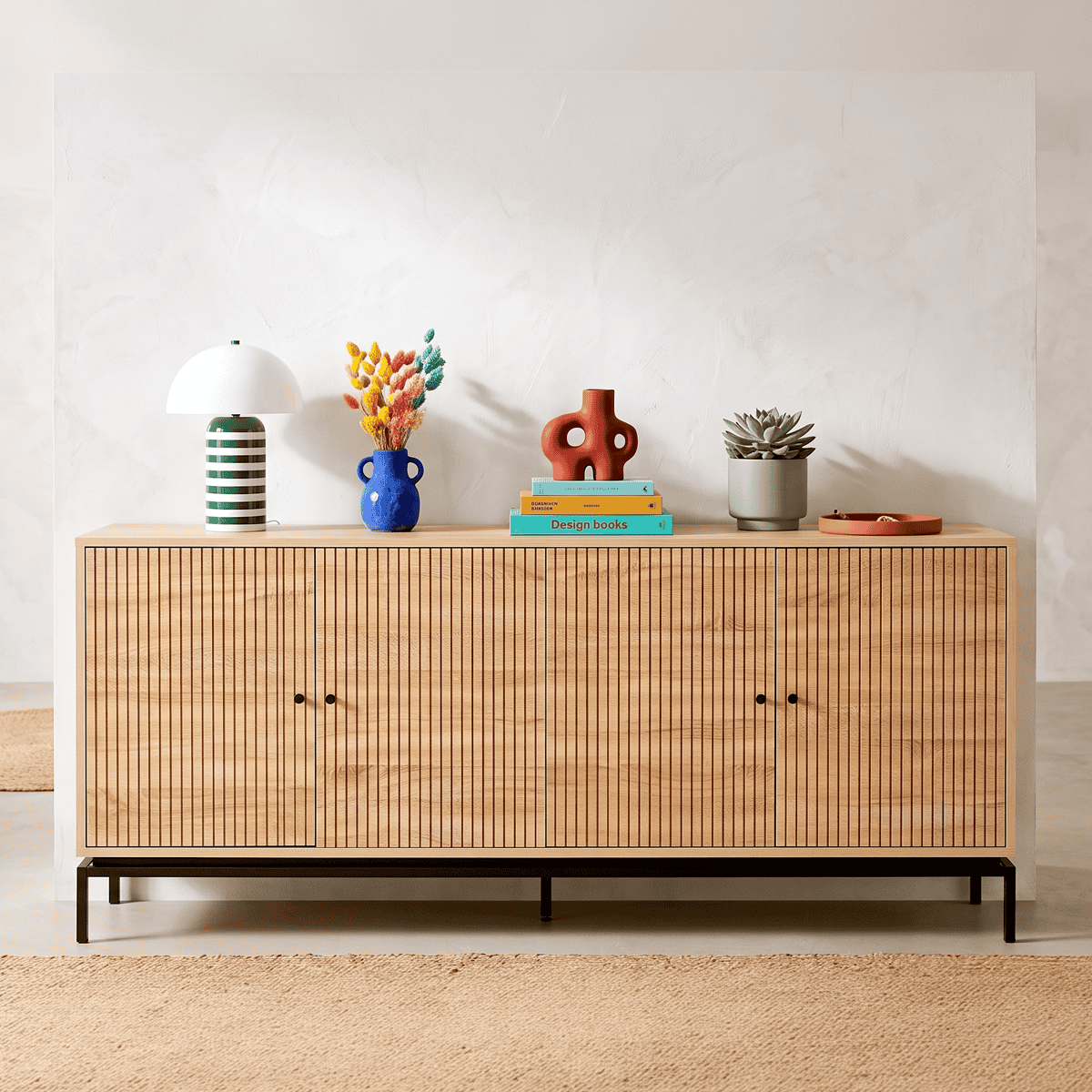 Buffet 4 portes - TALIA effet bois, HOMIFAB