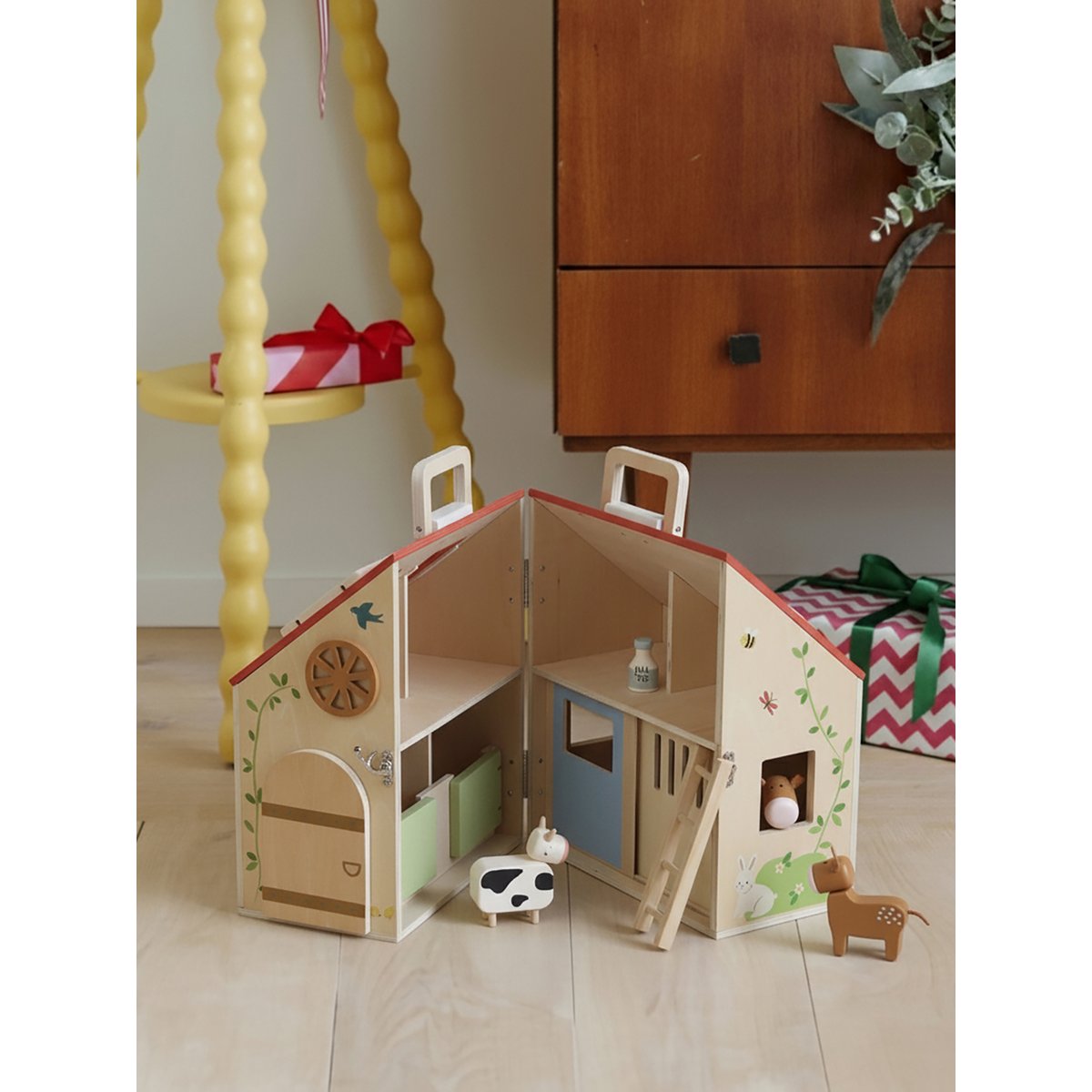 Ferme avec accessoires en bois FSC® rouge, VERTBAUDET
