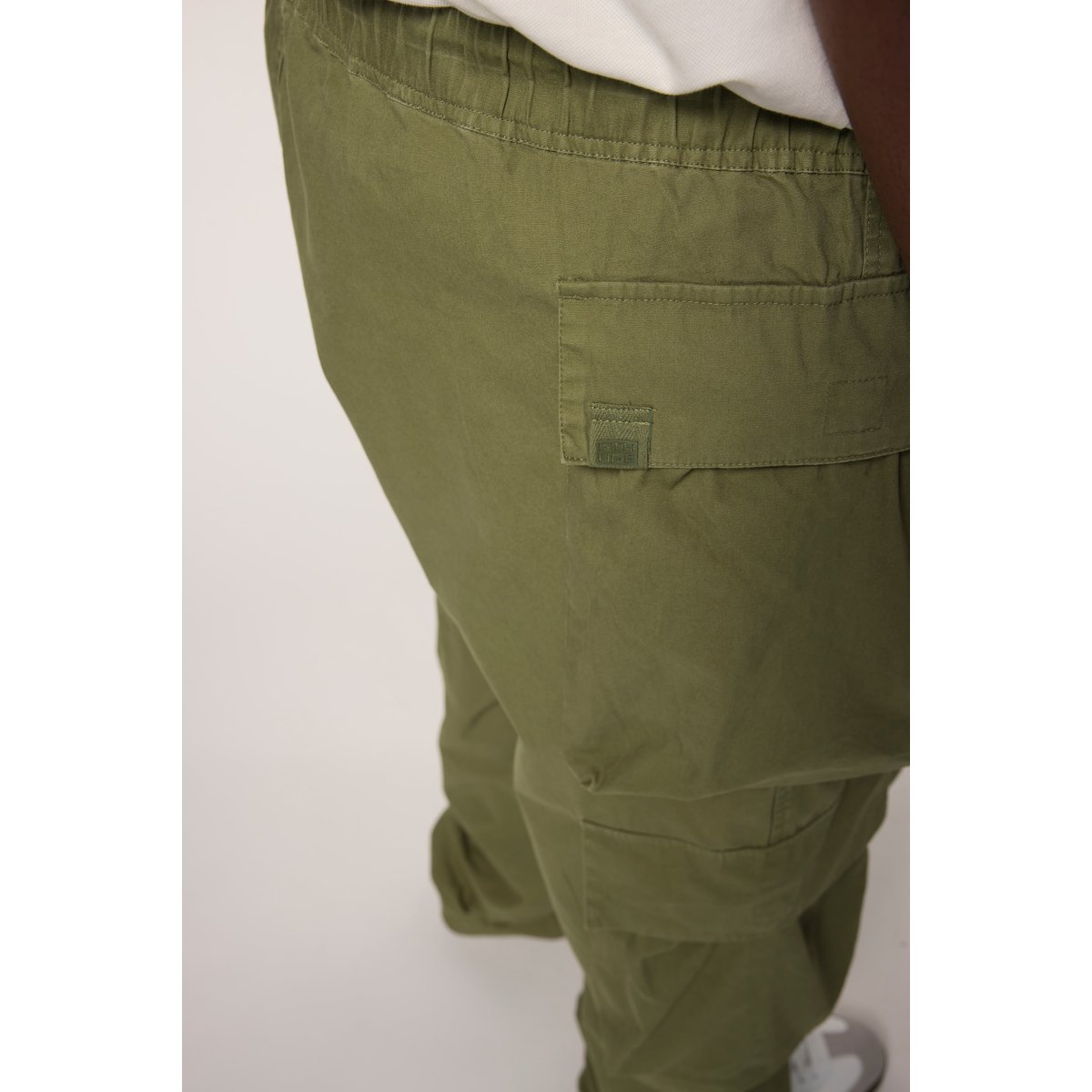 Pantalon cargo, taille élastique vert kaki, STHUGE