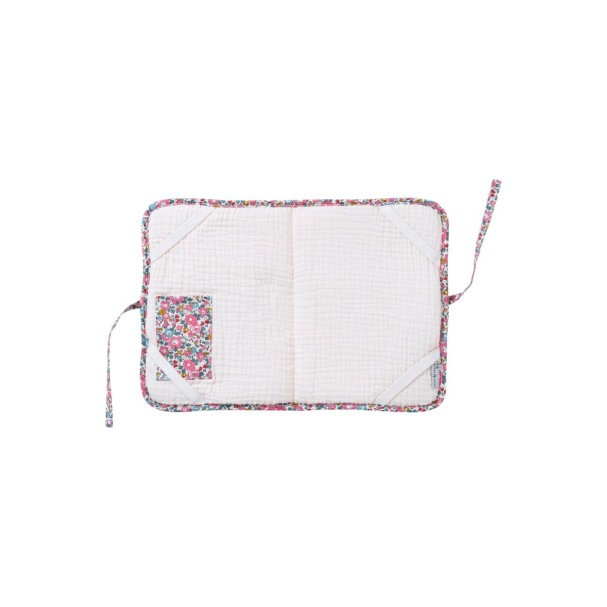 Protège carnet de santé en gaze de coton et Liberty rose pâle, ENVIE DE FRAISE