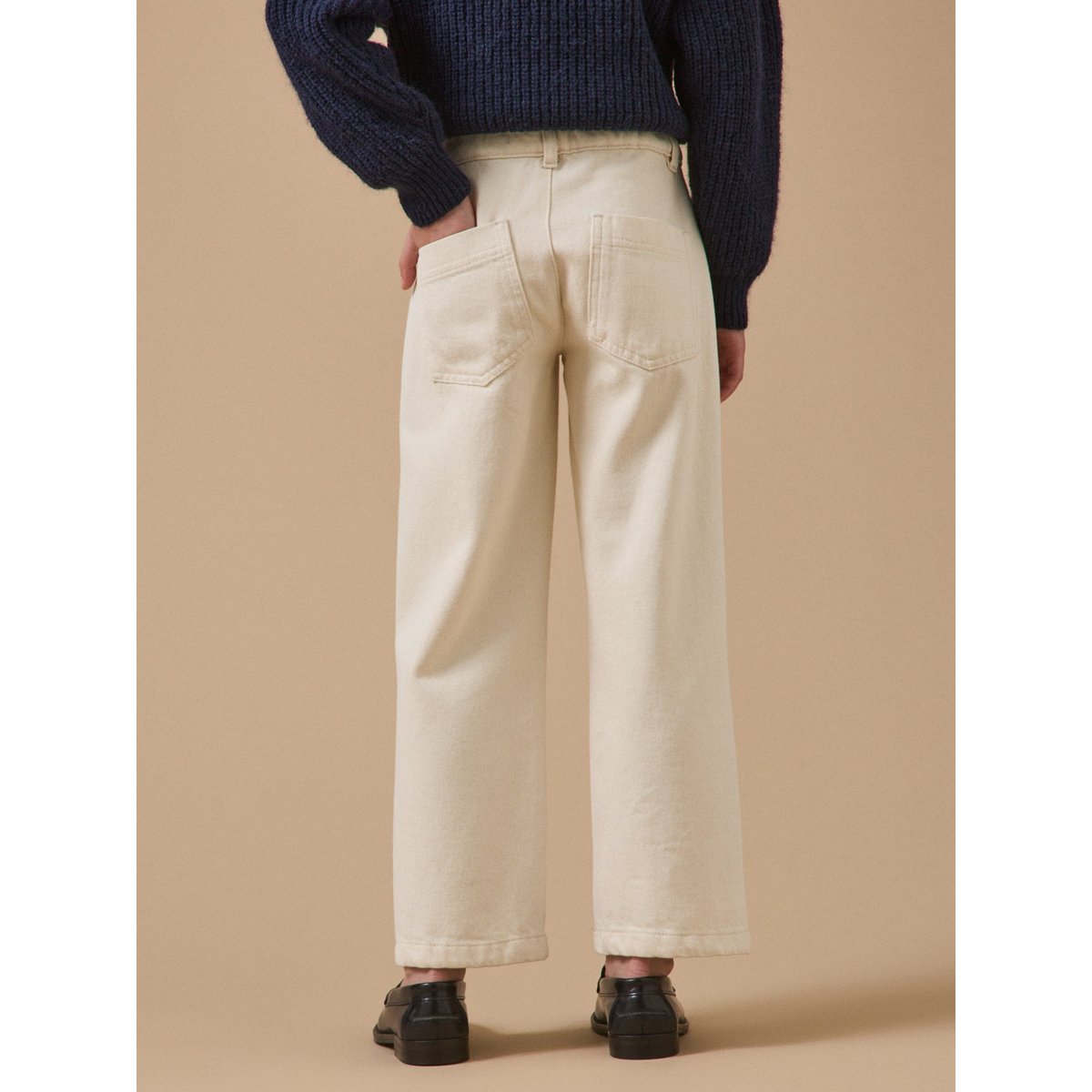 Pantalon droit en denim ecru, CYRILLUS