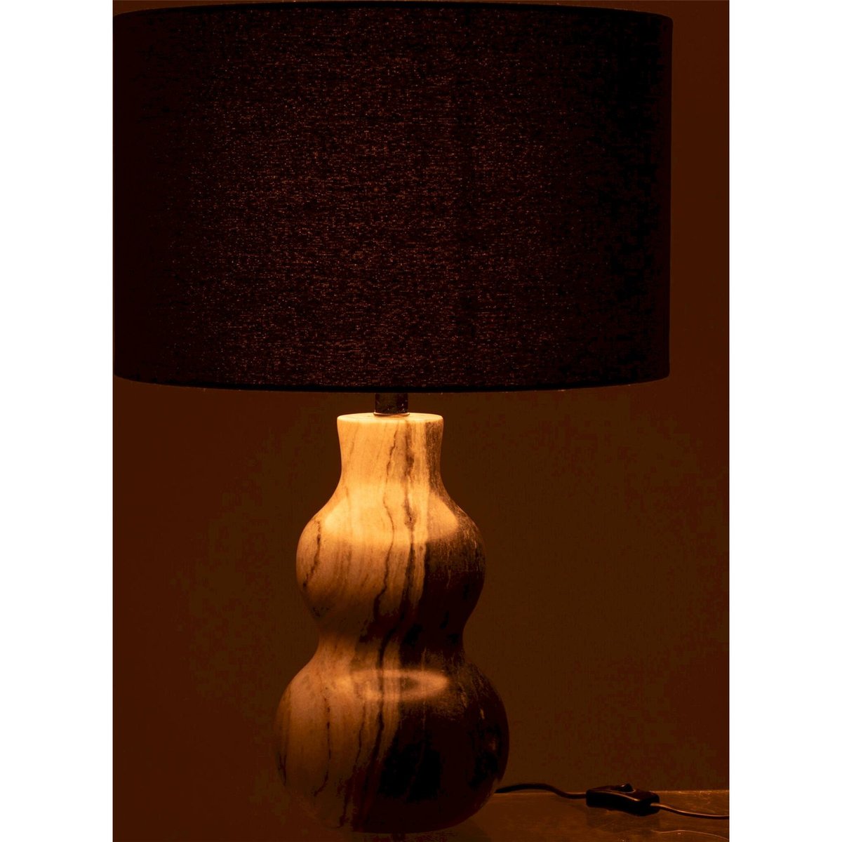 Lampe à poser en marbre noir et gris clair, RECOLLECTION