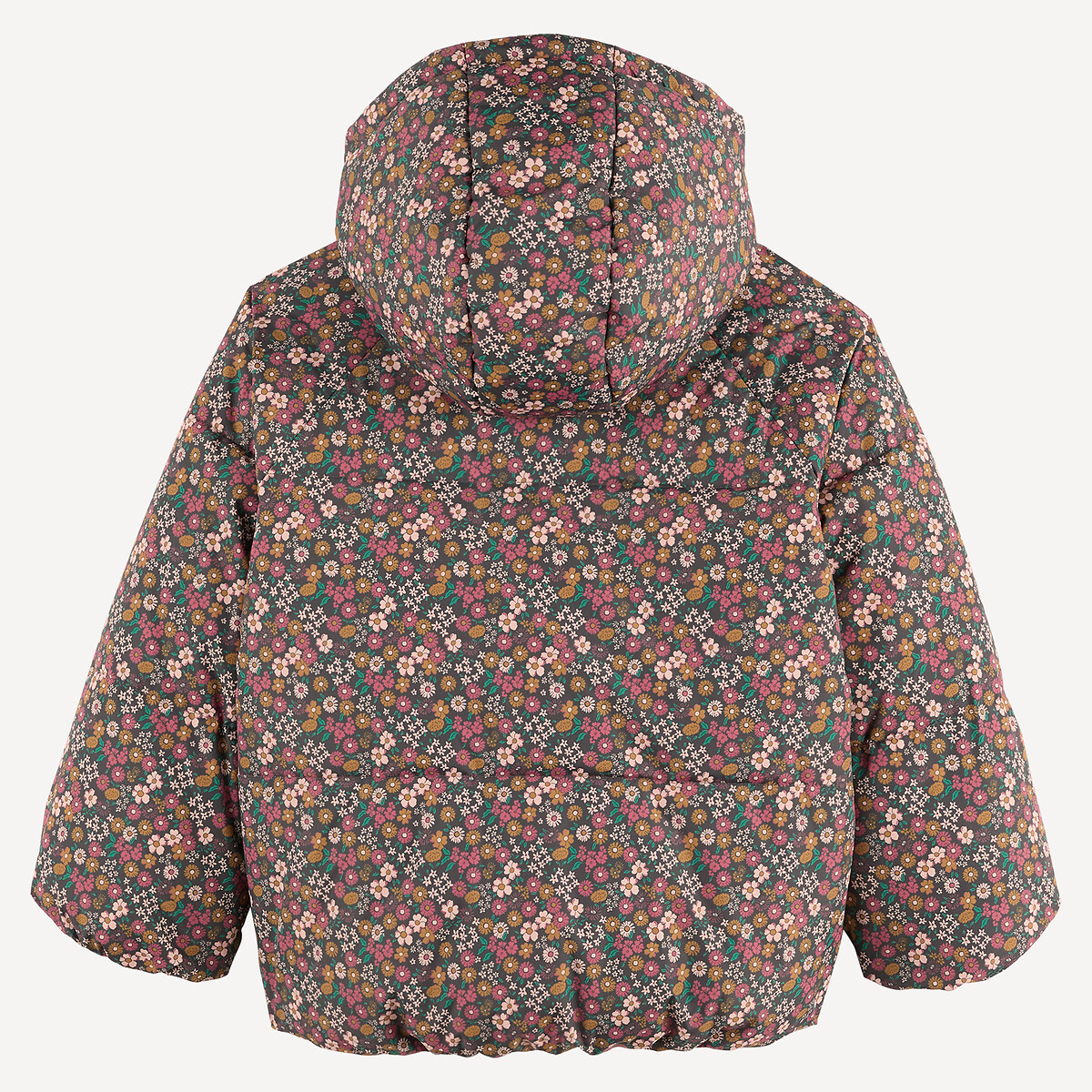 Warme donsjas met kap, met dieren- of bloemenprint bloemenprint, LA REDOUTE COLLECTIONS