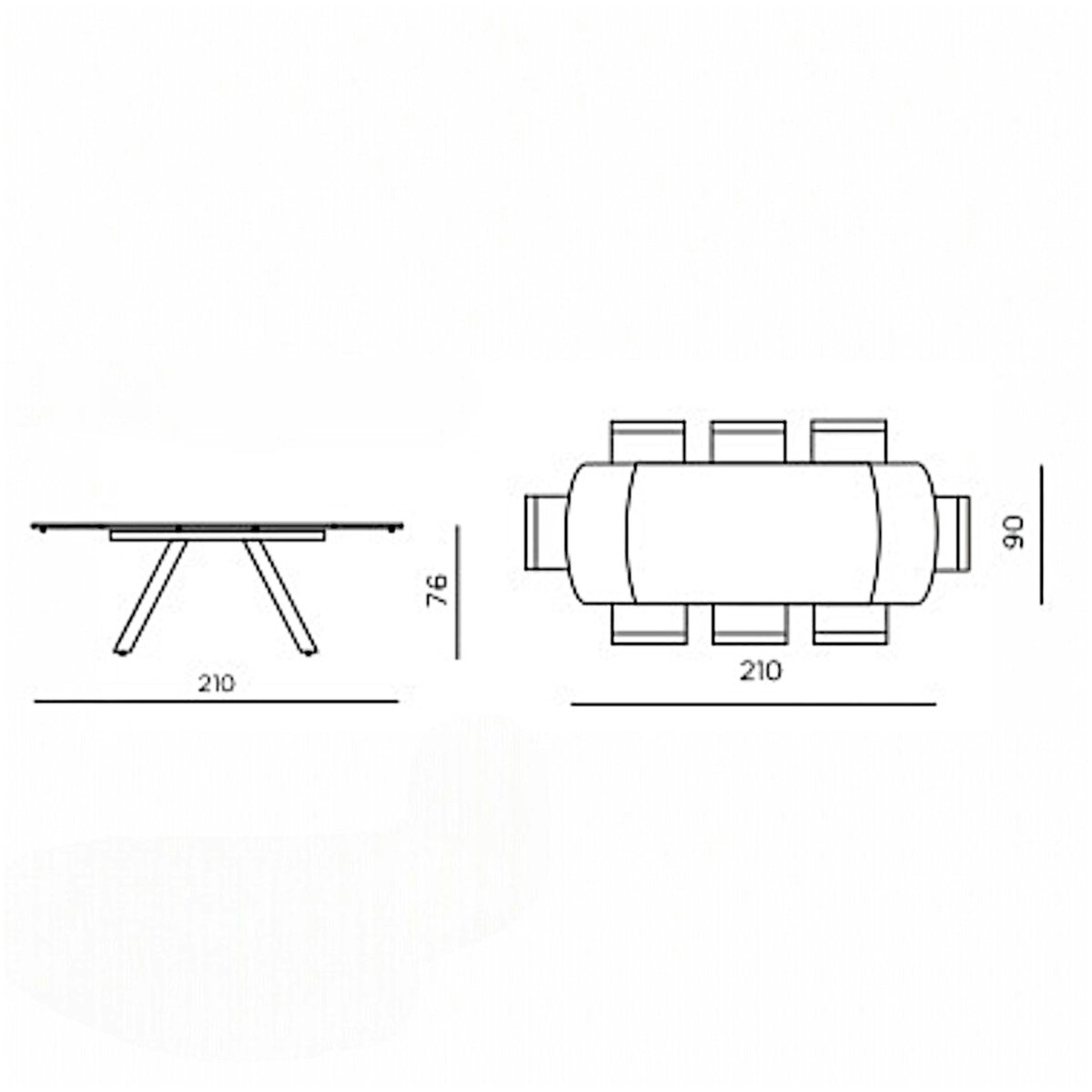 Table en céramique extensible, 6/8 places LORA onyx, PIER IMPORT