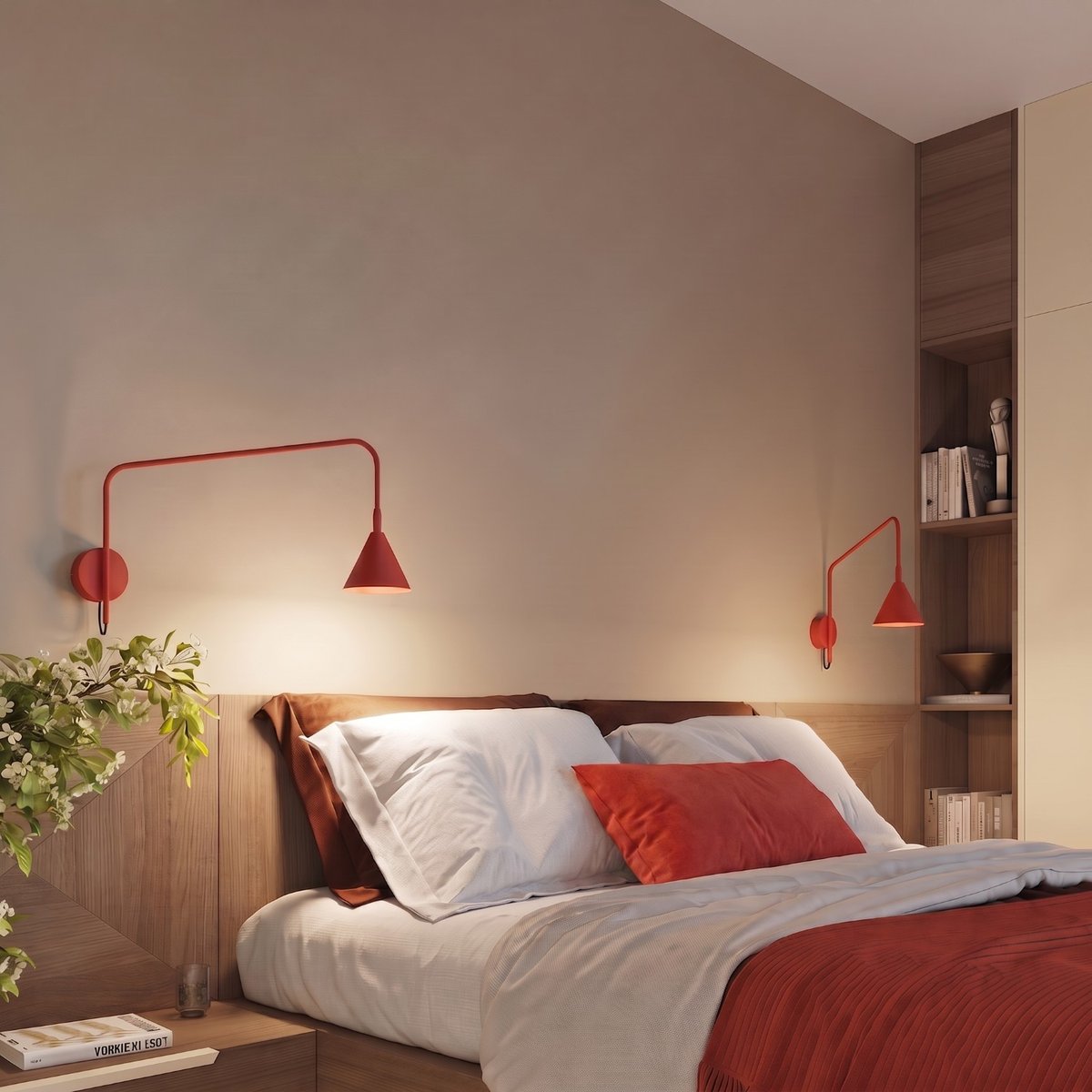 Applique murale Rouge E14 1 Nox rouge, EDEN