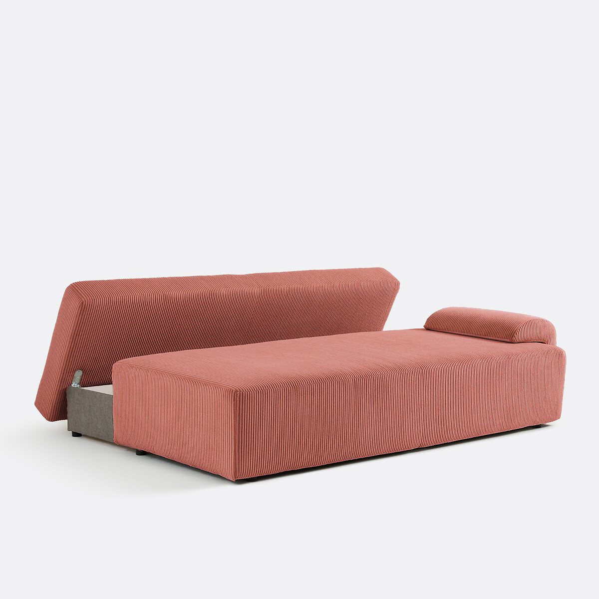 3-zits omvormbare bank met koffer, van ribfluweel, MAONA rozehout, LA REDOUTE INTERIEURS